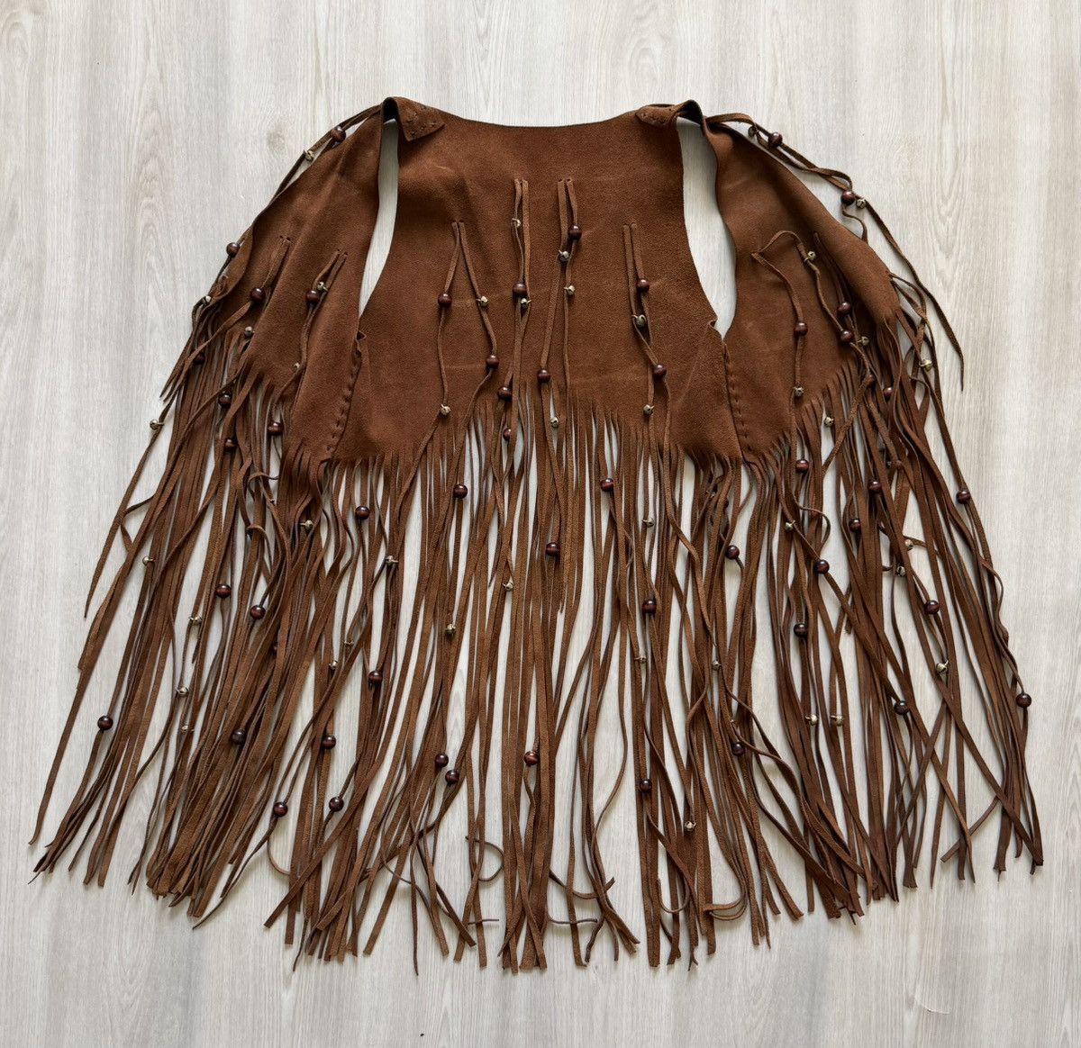 Vintage Custom Fringe Open Vest Boho Festival Western Hippie Suede Size US S / EU 44-46 / 1 - 3 Thumbnail