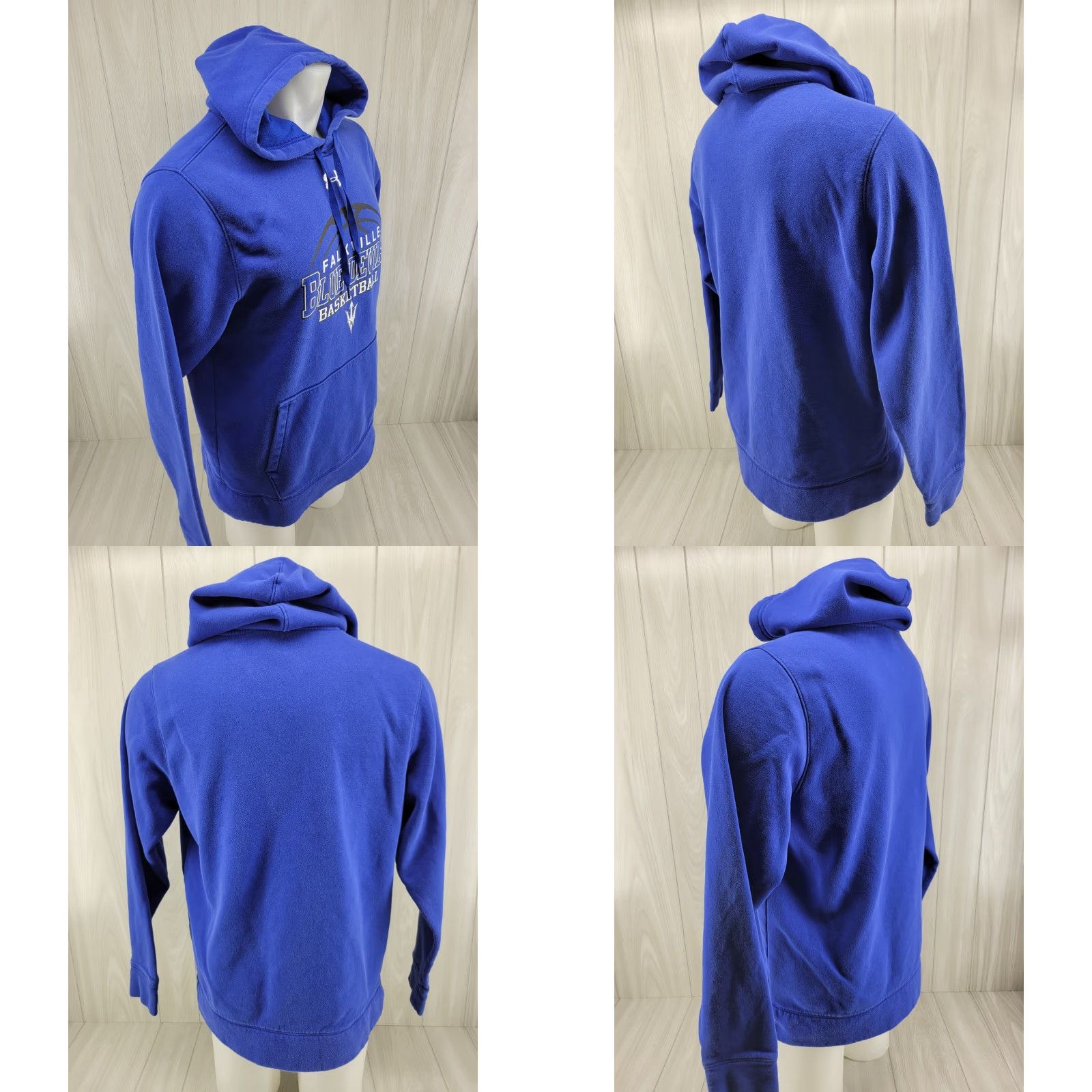 Under Armour Under Armour Men's Blue Hoodie Falkville Basketball Blue Devils Alabama Med Blue Pullover Hoodie 28.5" Down Back Mens Size US M / EU 48-50 / 2 - 8 Thumbnail