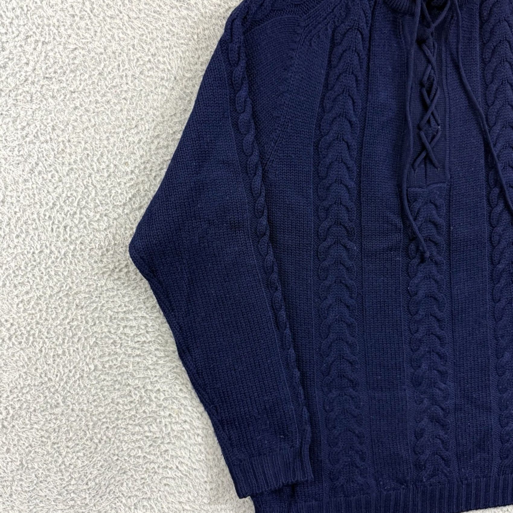 Vintage VINTAGE White Stag Sweater Womens Medium Blue 80s Cable Knit Wool Blend Preppy Size M / US 6-8 / IT 42-44 - 4 Thumbnail