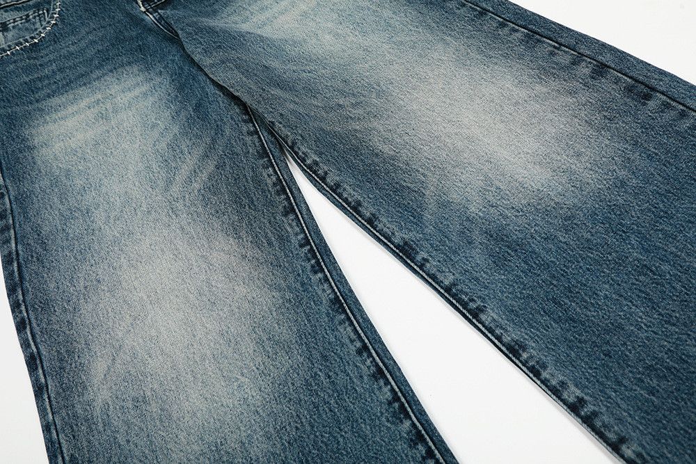 Jean American high street multi-button washed denim jeans for men Size US 32 / EU 48 - 4 Thumbnail