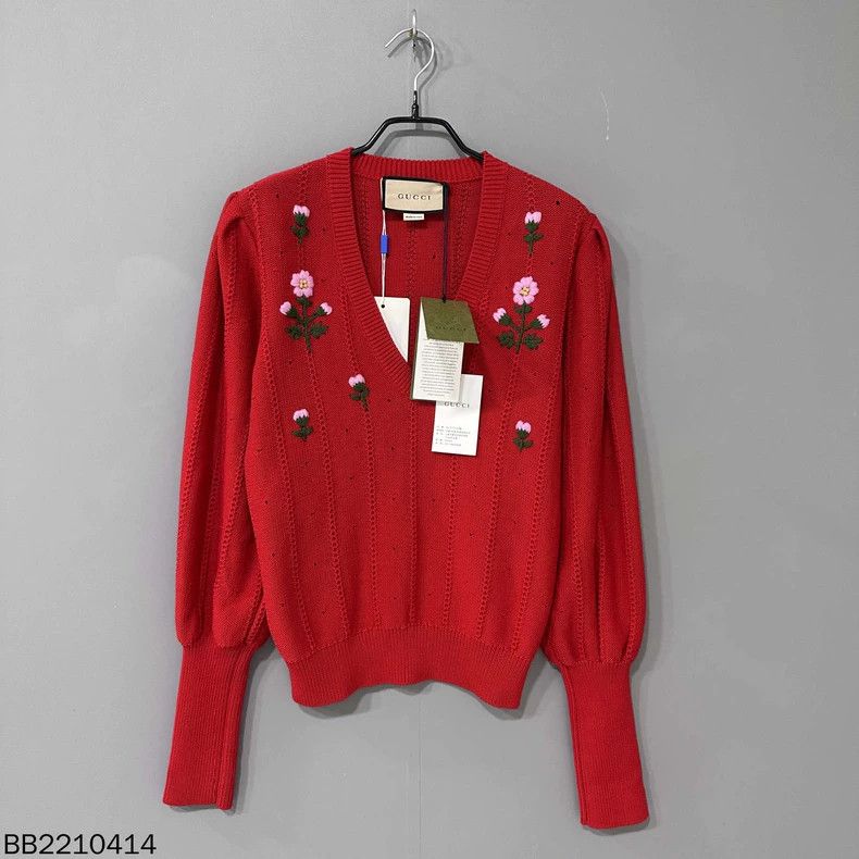 Gucci Gucci Embroidered floral v-neck knitted sweater 2503-Nextar Size S / US 4 / IT 40 - 3 Thumbnail