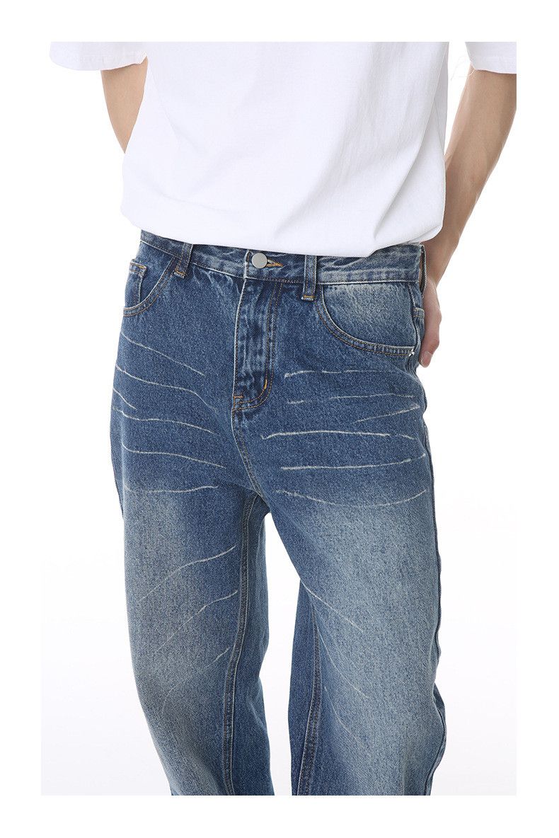 Japanese Brand × Jean Loose straight-leg vintage scratched washed jeans Size US 32 / EU 48 - 4 Thumbnail