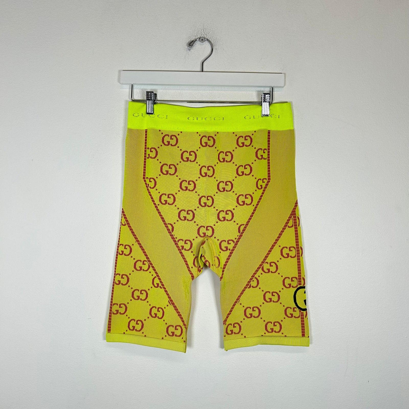 Gucci Neon Green GG Biker Shorts Size M