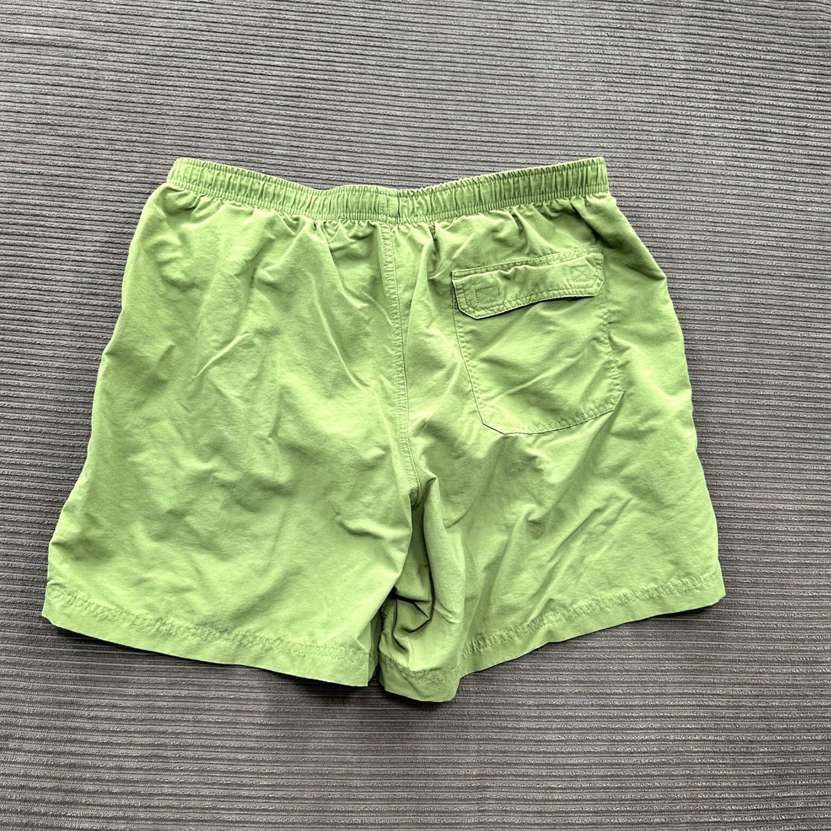 Vintage L.L. Bean Swim Trunks Bottom Men Large Green Polyester Drawstring Lined Beach Weekend Gosn Size ONE SIZE - 2 Thumbnail