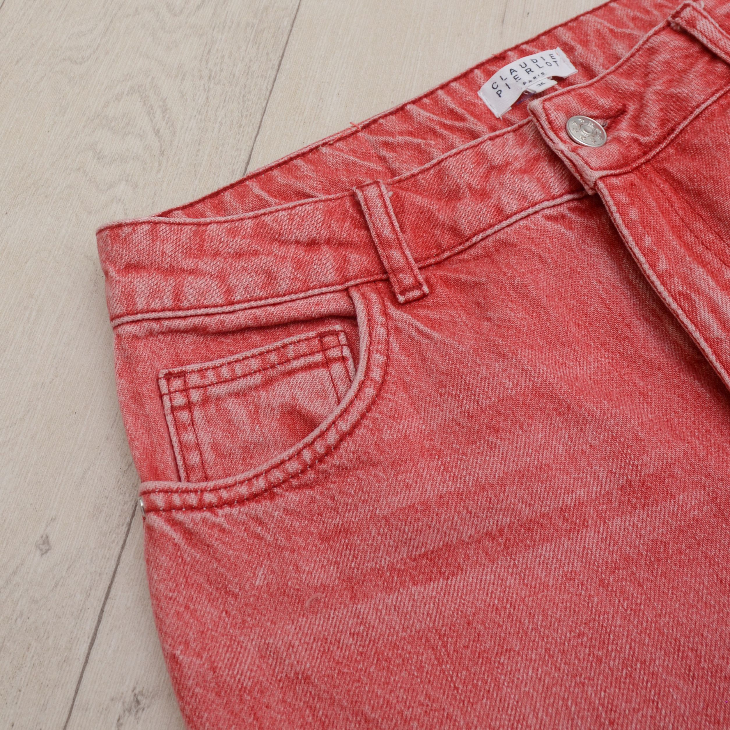 Other Pretty slim jeans CLAUDIE PIERLOT size 36 FR Red Washing Y2K Size 26" / US 2 / IT 38 - 7 Thumbnail