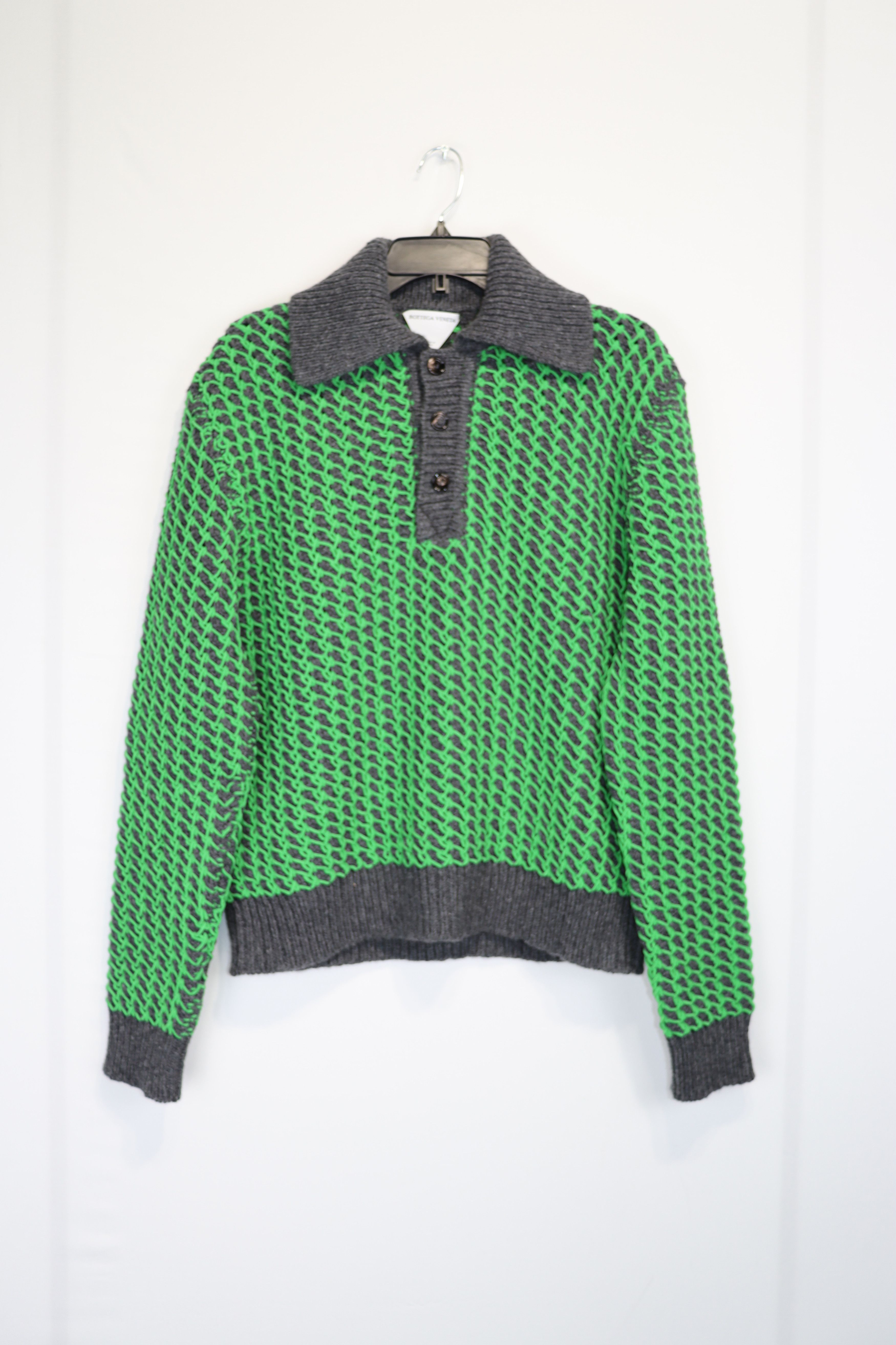 image of Bottega Veneta Q: 2 / O1Rshd1 Mw Textured Knitwear In Thunder/parkeet, Men's (Size Medium)
