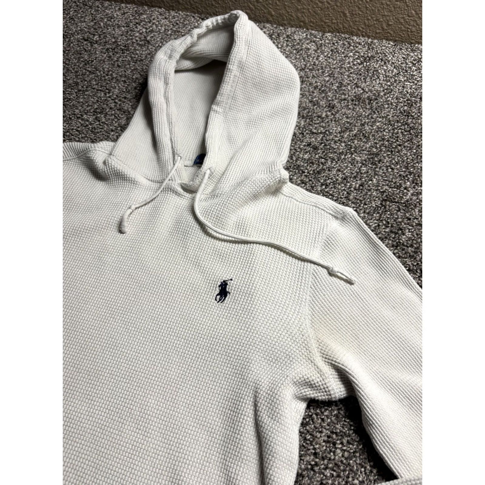 Polo Ralph Lauren Polo Ralph Lauren Hoodie Adult Medium Ivory Waffle ...