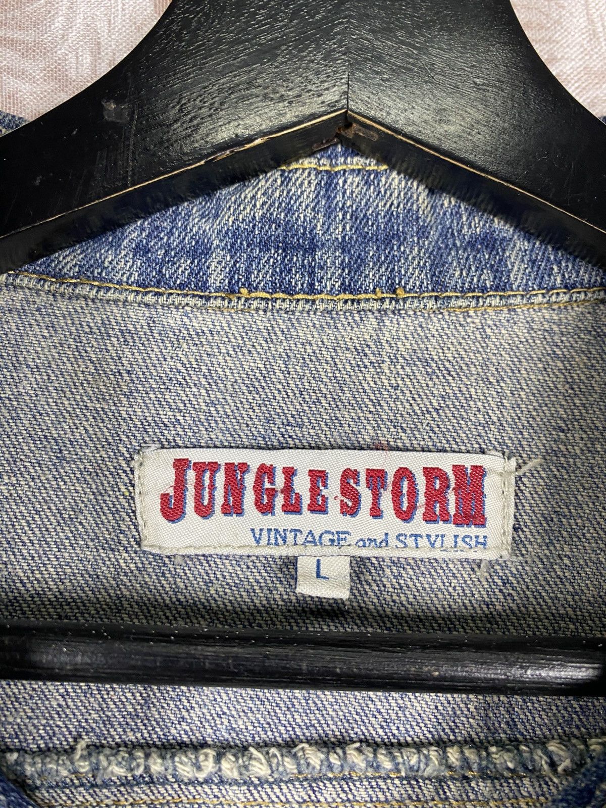 Japanese Brand Junglestorm Vintage Denim Jacket Embroidery Zip Up Japanese Size US M / EU 48-50 / 2 - 7 Thumbnail