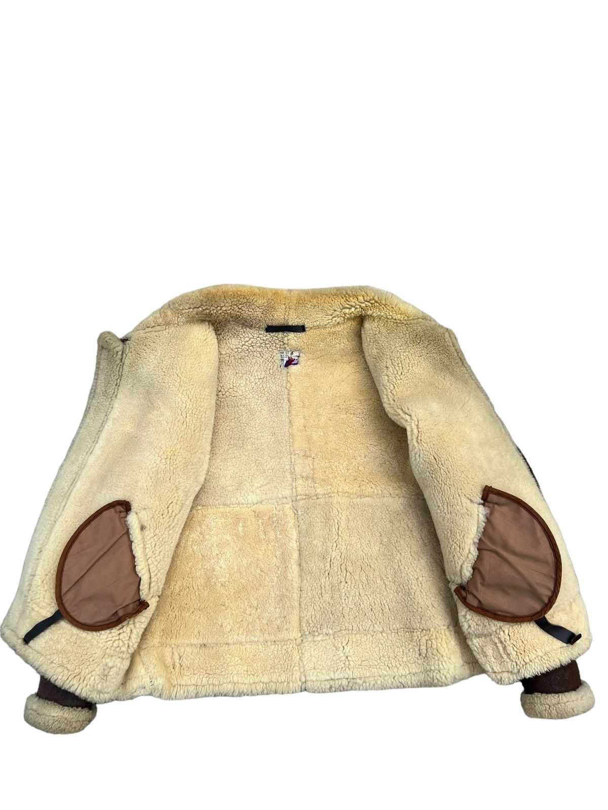 Vintage Vintage 80s Distress Patina Sheep Leather B-3 Flight Jacket Size US M / EU 48-50 / 2 - 22 Thumbnail