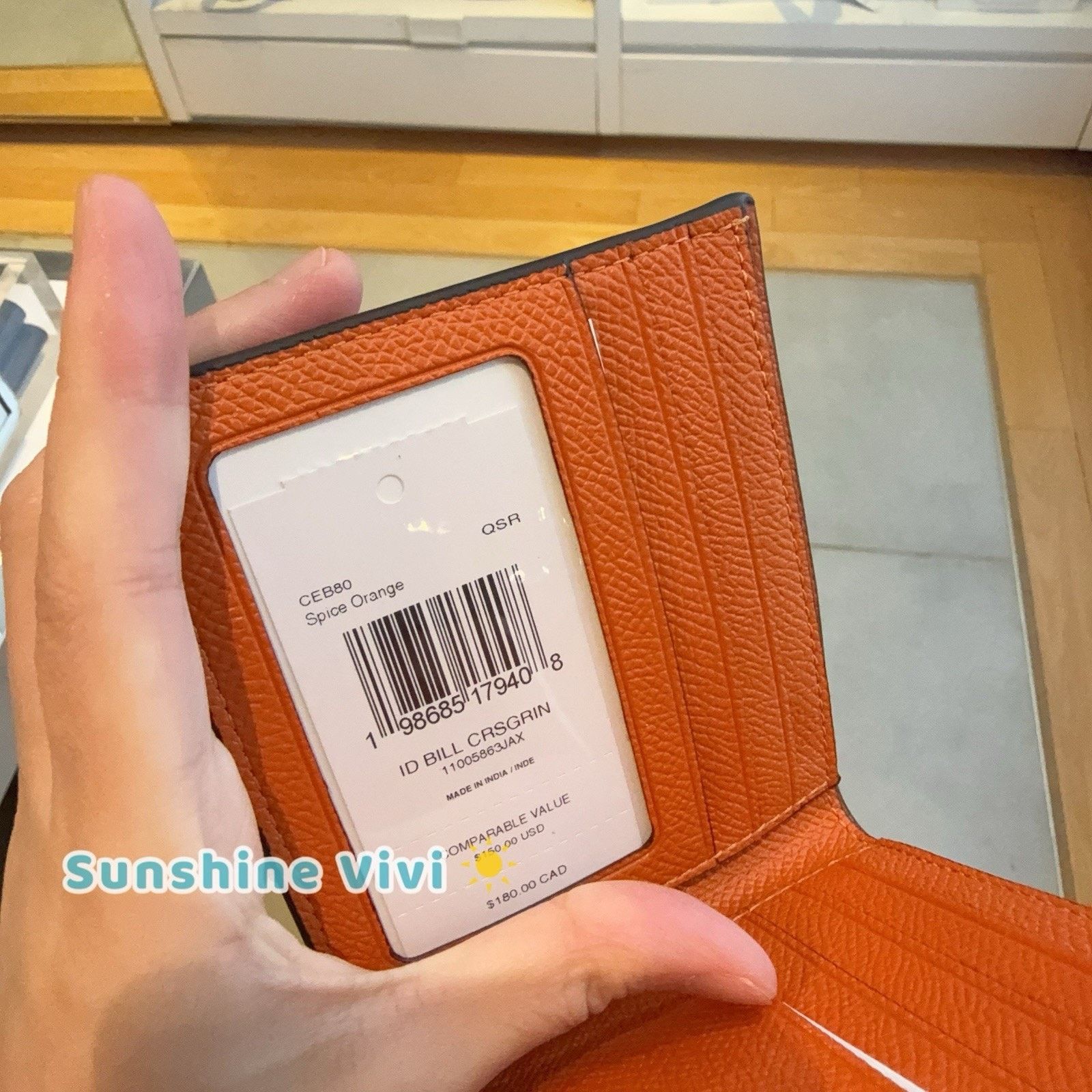 Coach NWT Coach Men Id Billfold Wallet CEB80 Spice Orange leather Size ONE SIZE - 2 Thumbnail