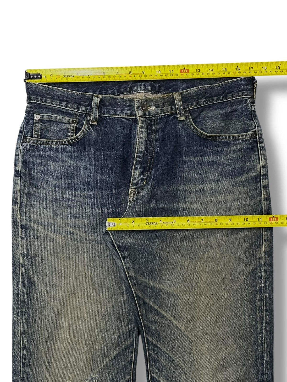 Uniqlo Bootcut Vintage 00s Uniqlo - Faded Whiskering Mud Wash Jeans Size US 34 / EU 50 - 15 Thumbnail