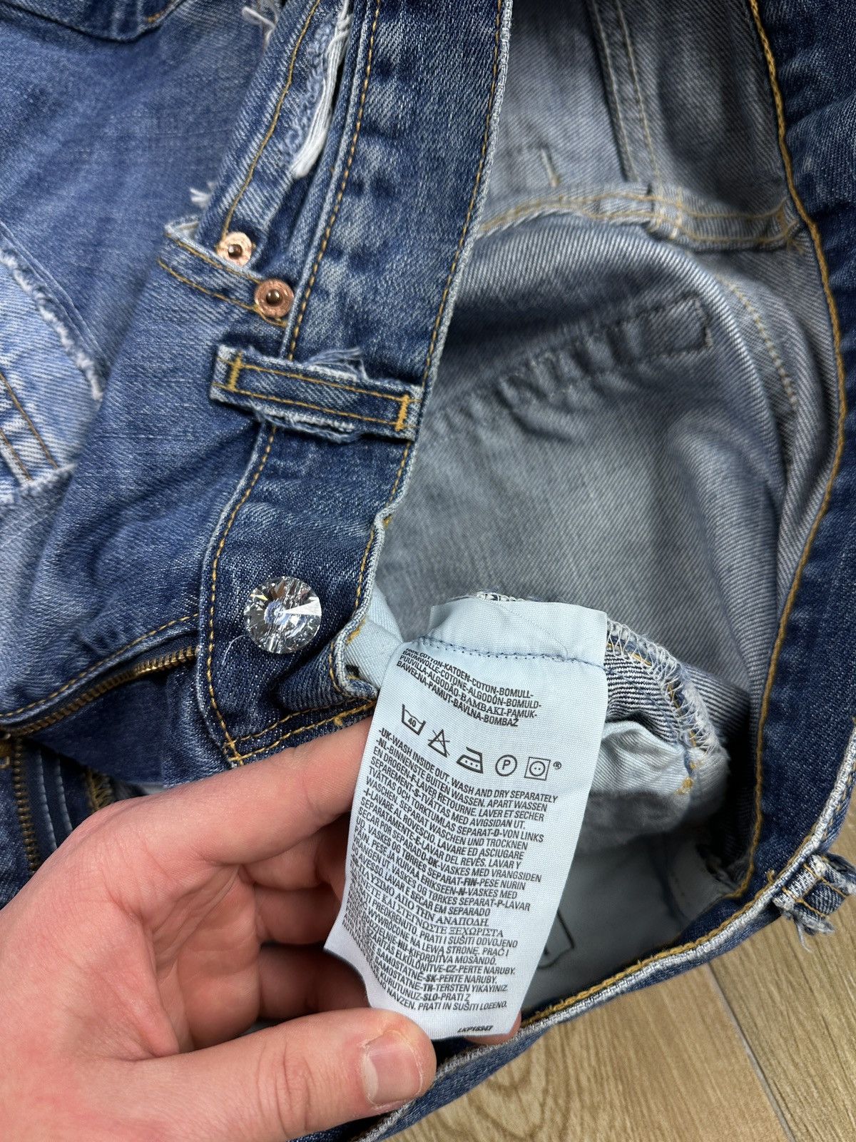 Levi's × Vintage Vintage Y2K Custom Levi’s Patchwork Flared Bootcut Jeans Size 30" / US 8 / IT 44 - 14 Thumbnail