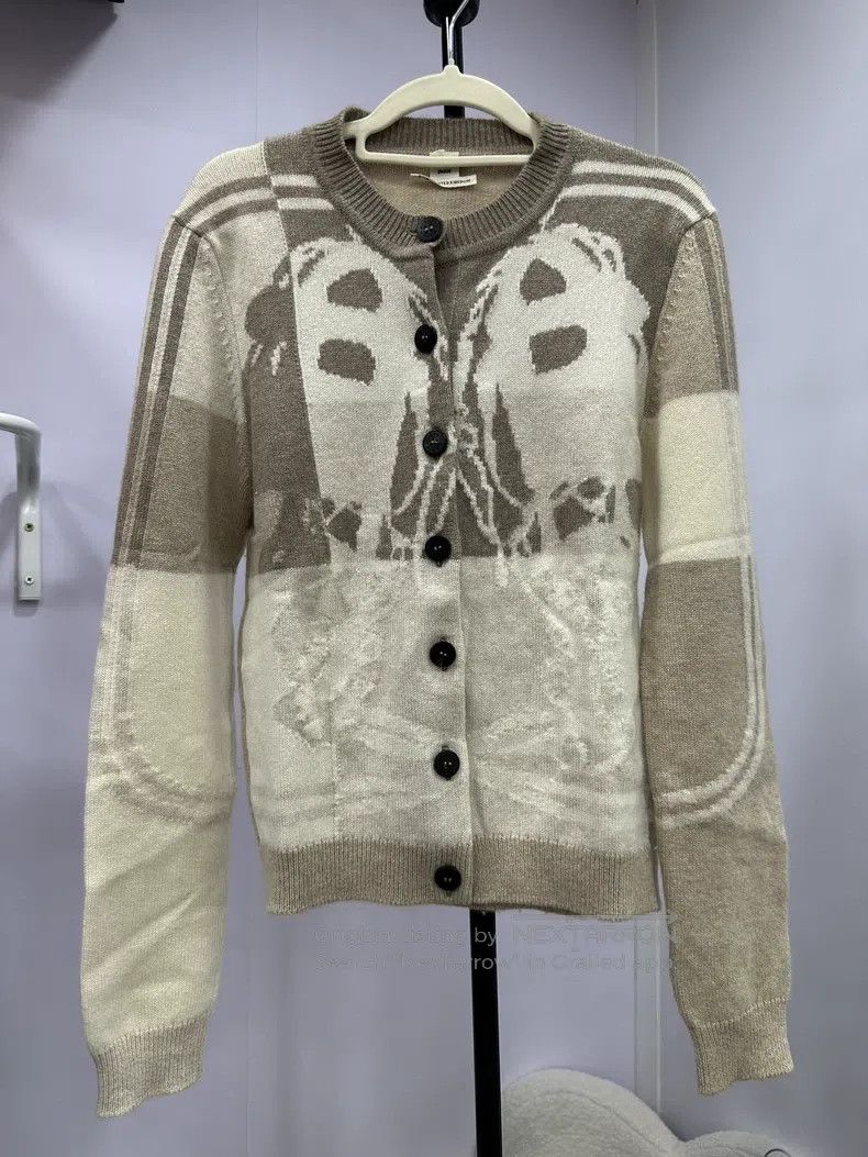 Hermes Hermes Color-blocked sweater with intarsia goat fur long-s Size XS / US 0-2 / IT 36-38 - 1 Thumbnail