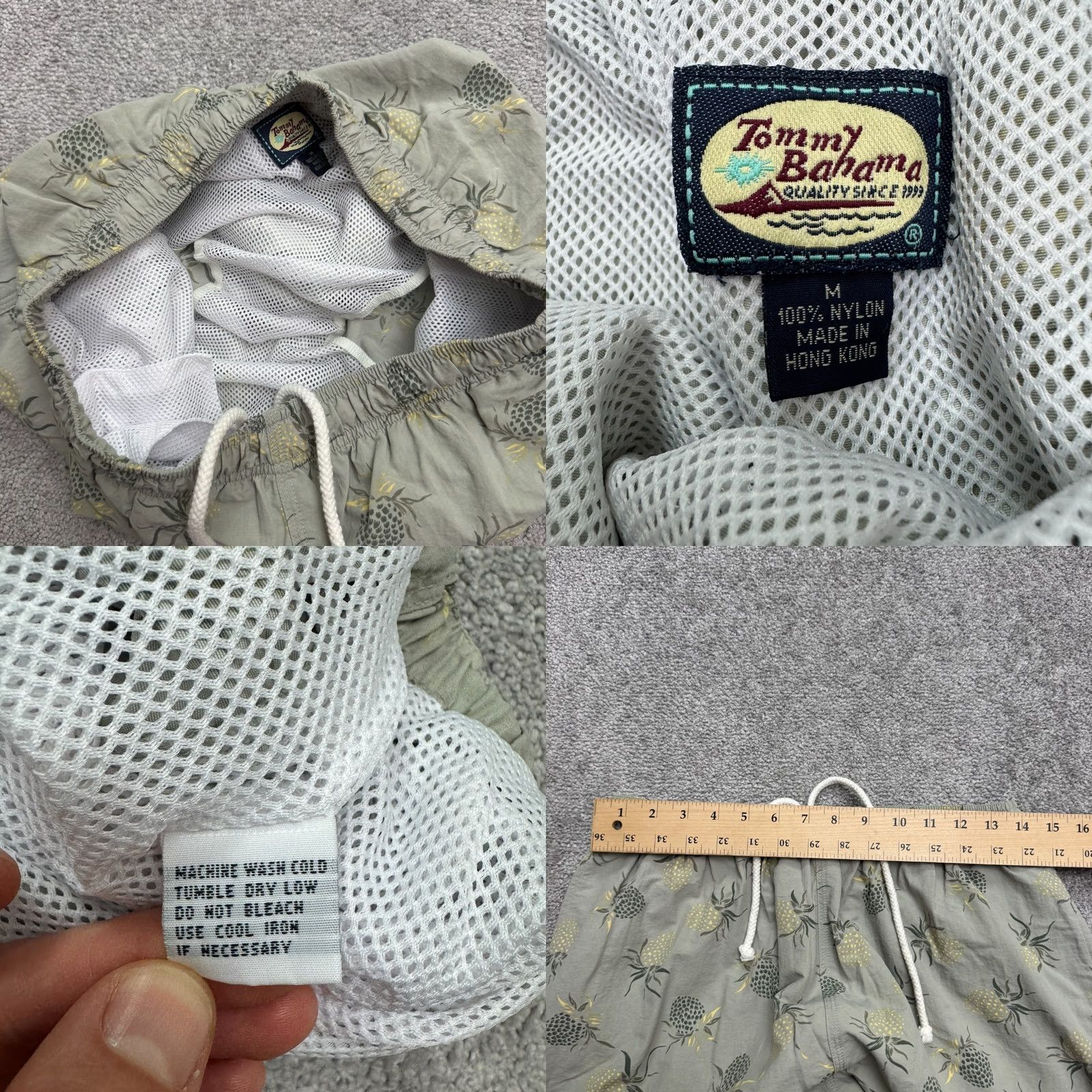 Tommy Bahama Tommy Bahama Swim Trunks Board Shorts Mens Medium Gray Y2K Pineapple Vintage Size US 31 - 8 Thumbnail