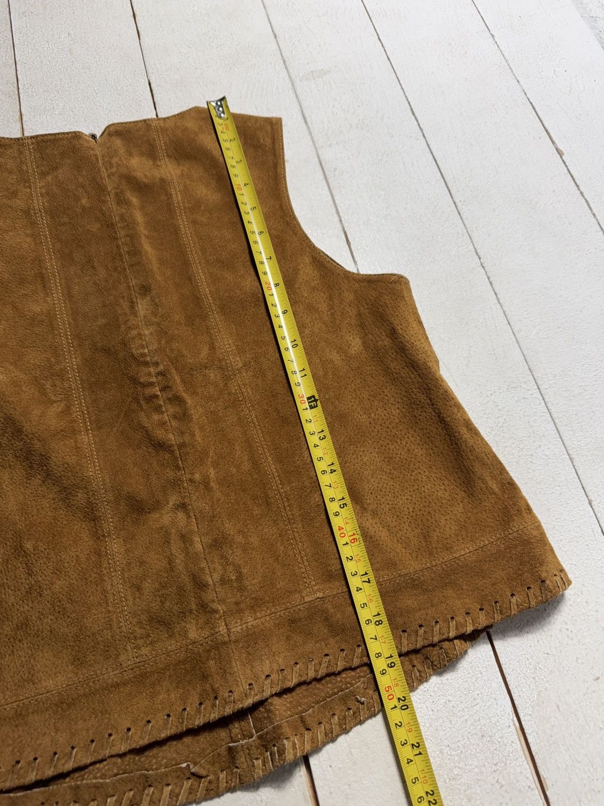 Japanese Brand Western Retro ZARA Basic Suede Leather Vest Sleeveless Brown Size S / US 4 / IT 40 - 15 Thumbnail