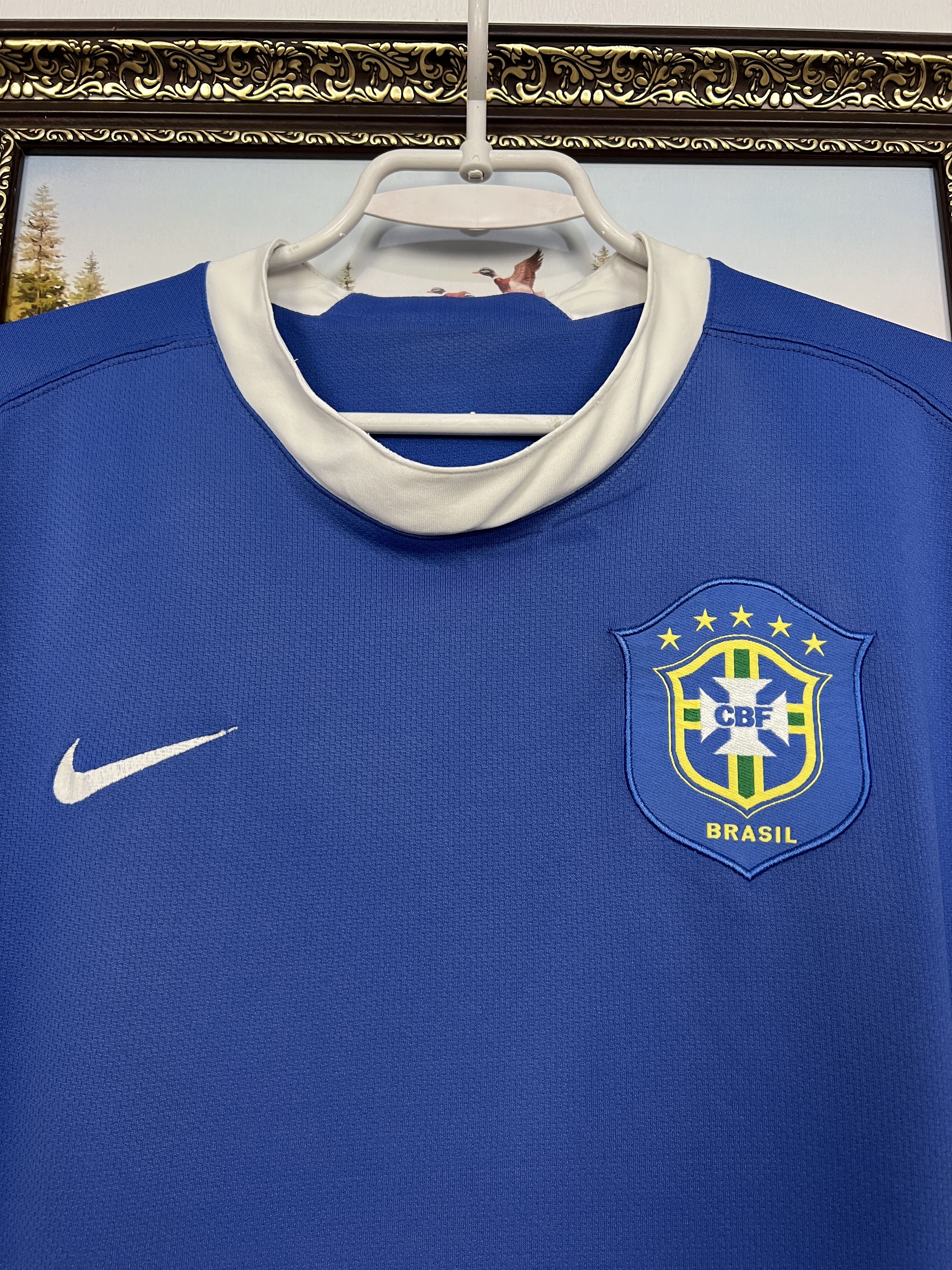 Nike Brazil Away football shirt 2006 Soccer Blue Jersey Mens Size US L / EU 52-54 / 3 - 3 Thumbnail