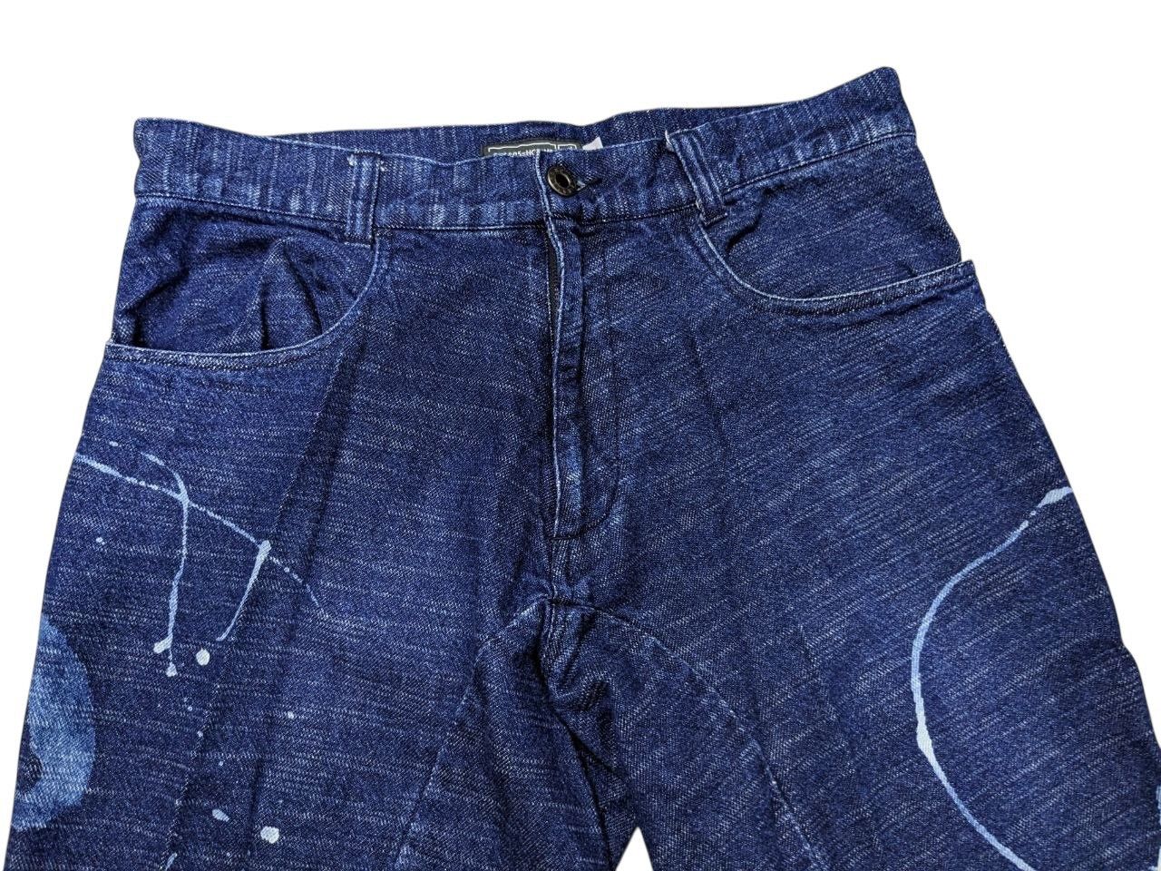 291295=Homme Rare Blue Indigo Engineered Painted Bamboo Cotton Denim Size US 30 / EU 46 - 4 Thumbnail