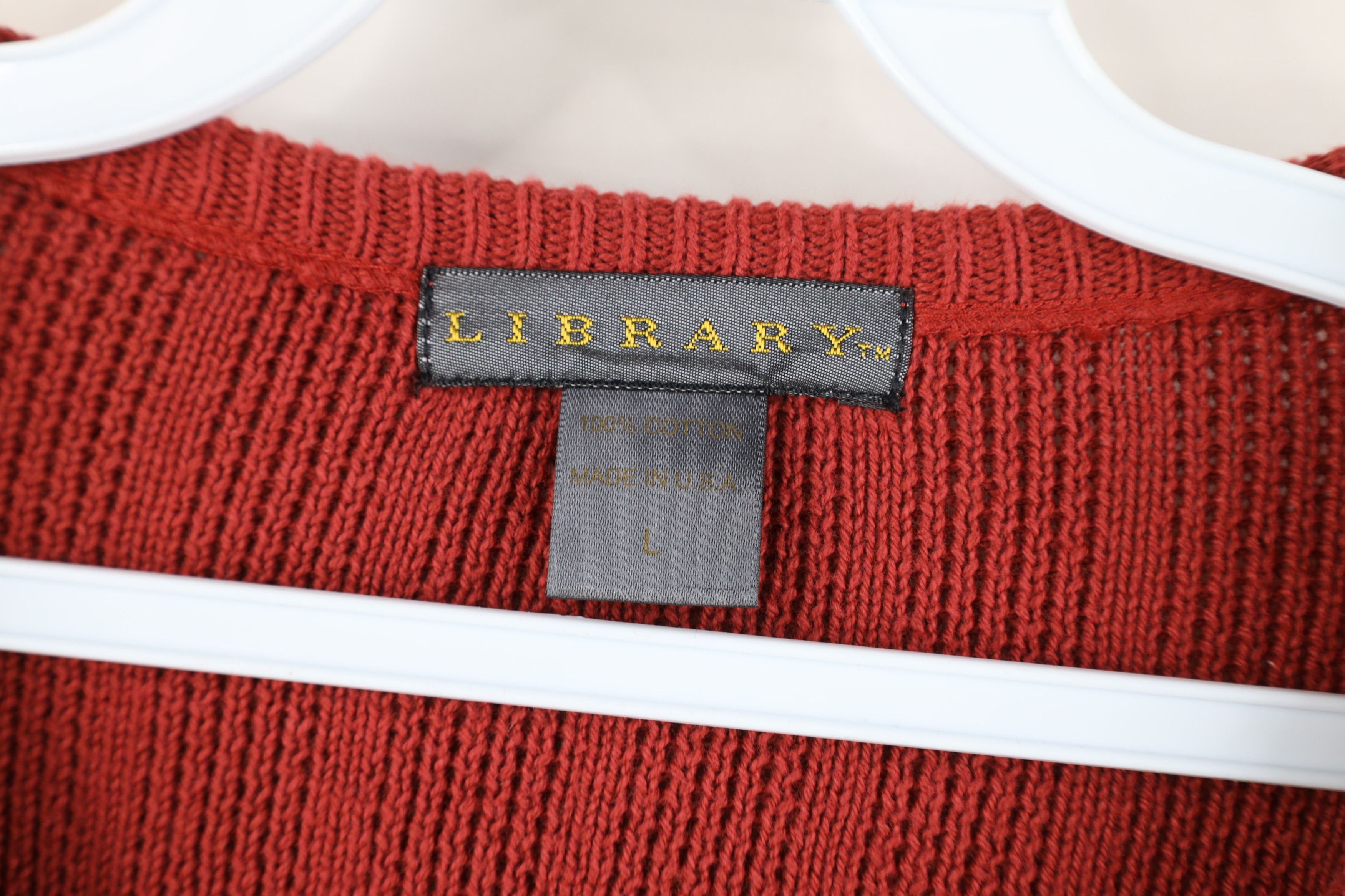 Vintage Vintage 90s Streetwear Blank Cotton Ribbed Knit Sweater USA Size US L / EU 52-54 / 3 - 4 Thumbnail