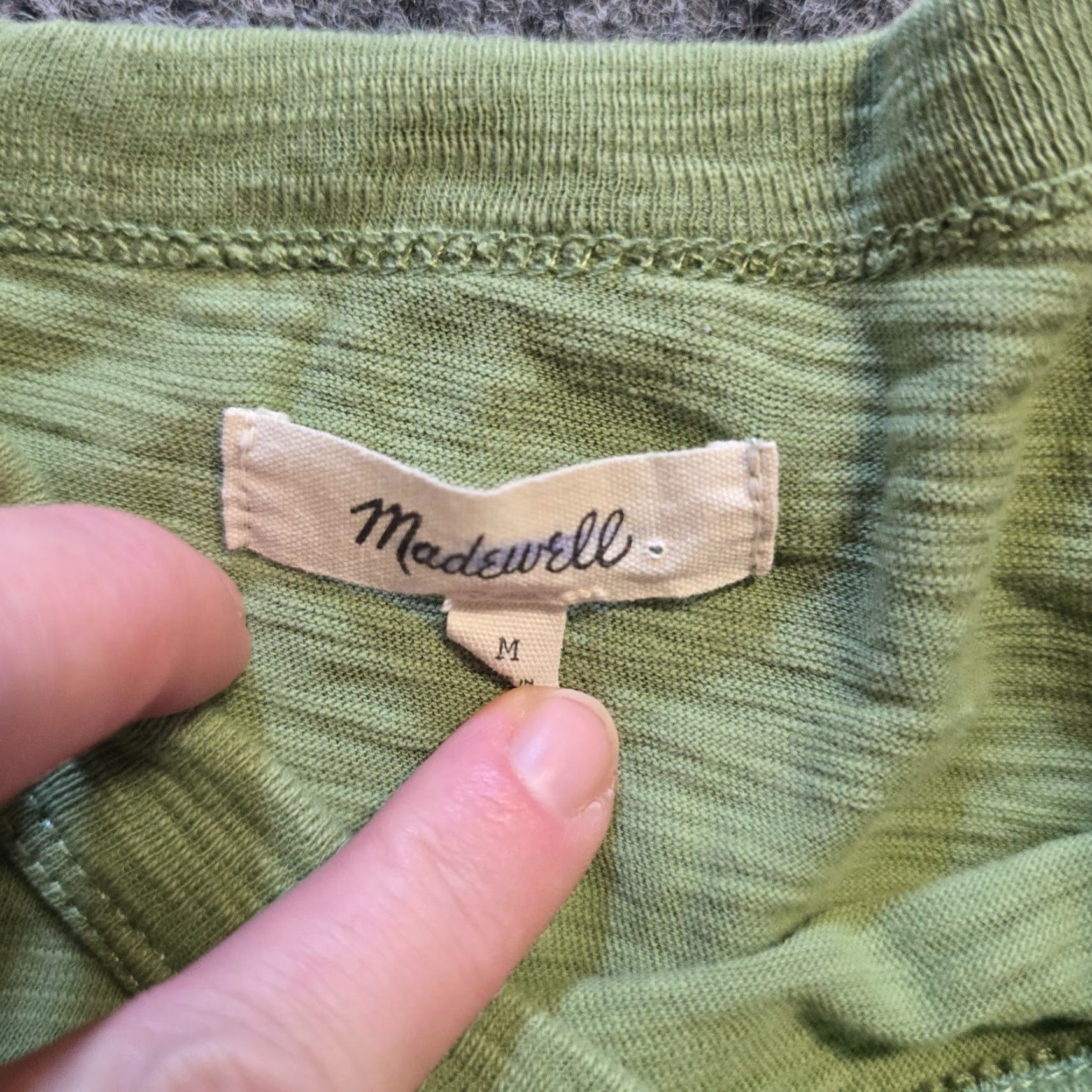 Madewell Madewell Top Womens Size Medium Green Slub Knit Long Sleeve Capsule Minimalist Shirt Size M / US 6-8 / IT 42-44 - 4 Thumbnail