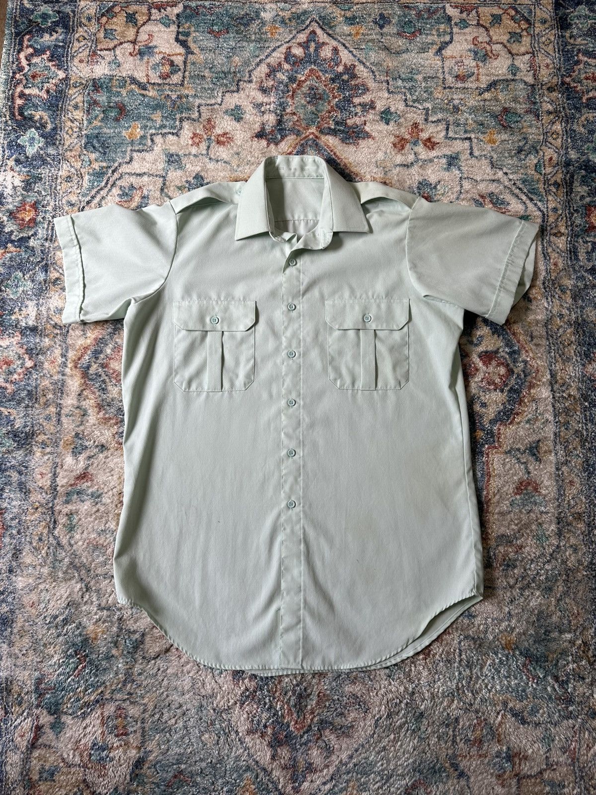 Vintage Vintage Mint Green Button-up Shirt Size XL Size US XL / EU 56 / 4 - 1 Thumbnail