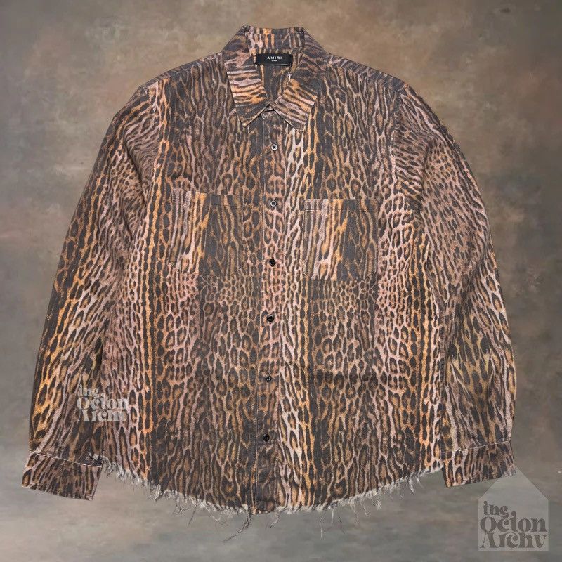 Amiri Amiri Distressed Leopard Printed Flannel Shirt Brand New Size US L / EU 52-54 / 3 - 1 Thumbnail