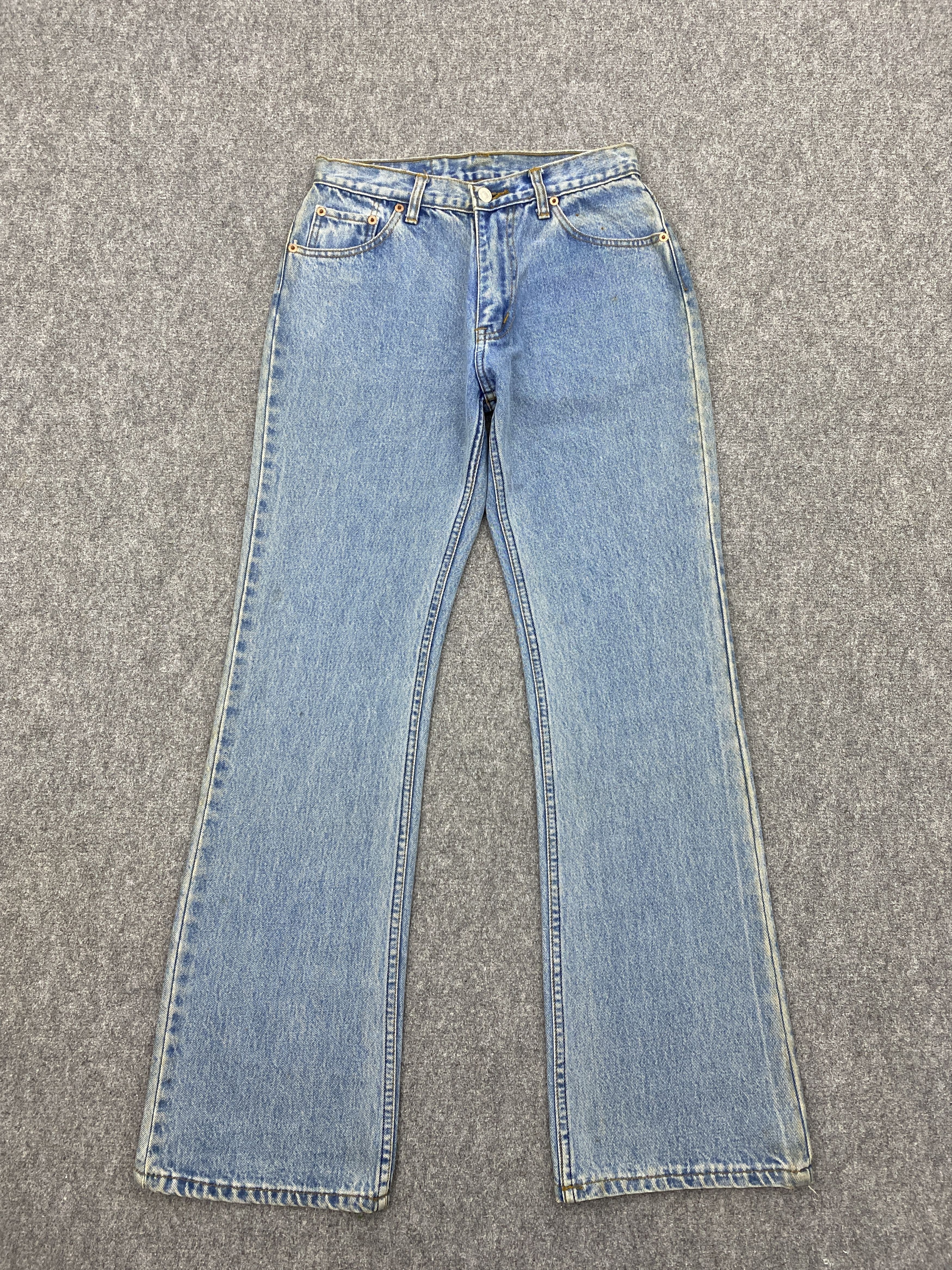 image of Levis x Vintage Light Blue Washed Vintage Levi's 517 Flare Bootcut Jeans in Blue Denim (Size 27)