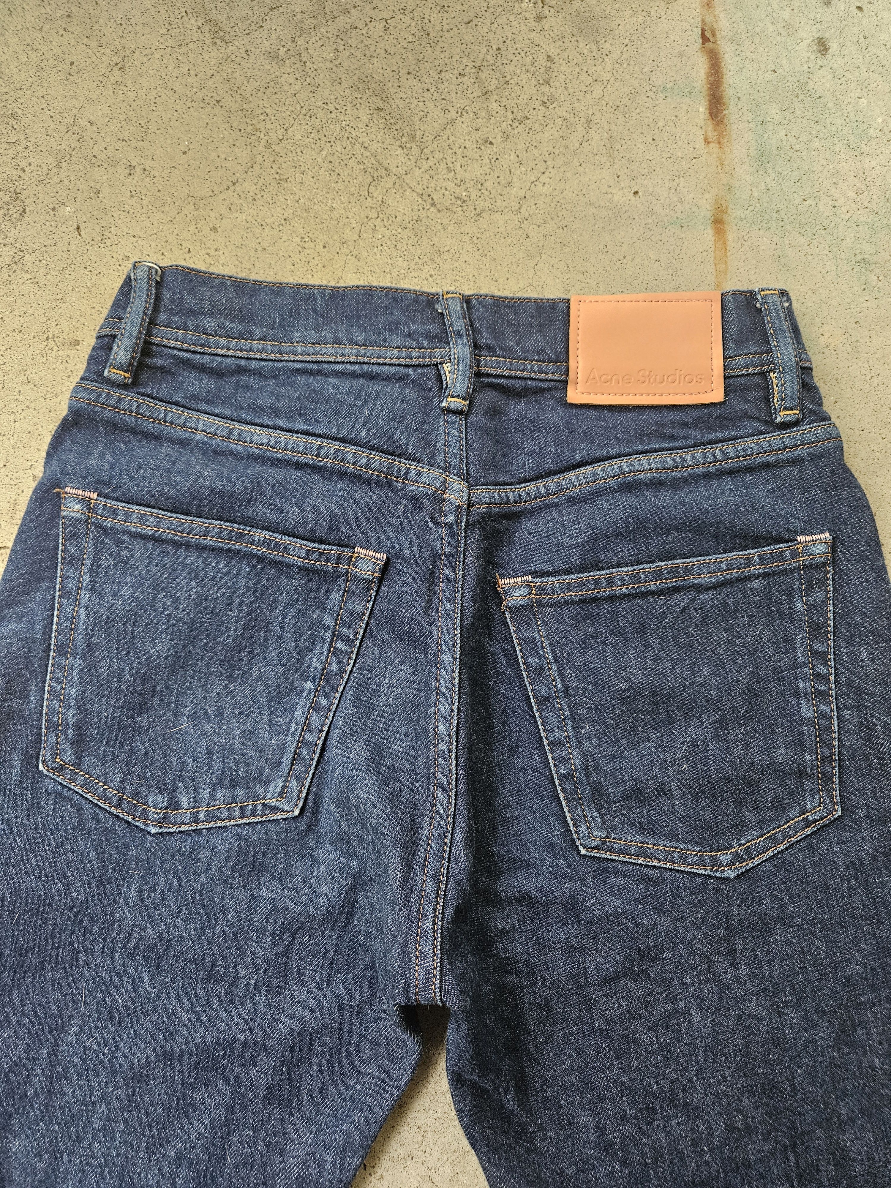 Acne Studios Melk Indigo Leather Back Patch Blue Denim Jeans Size US 26 / EU 42 - 3 Thumbnail