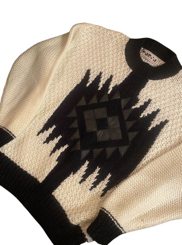 Vintage Vintage Forum Leather Trim Sweater Size US L / EU 52-54 / 3 - 2 Thumbnail