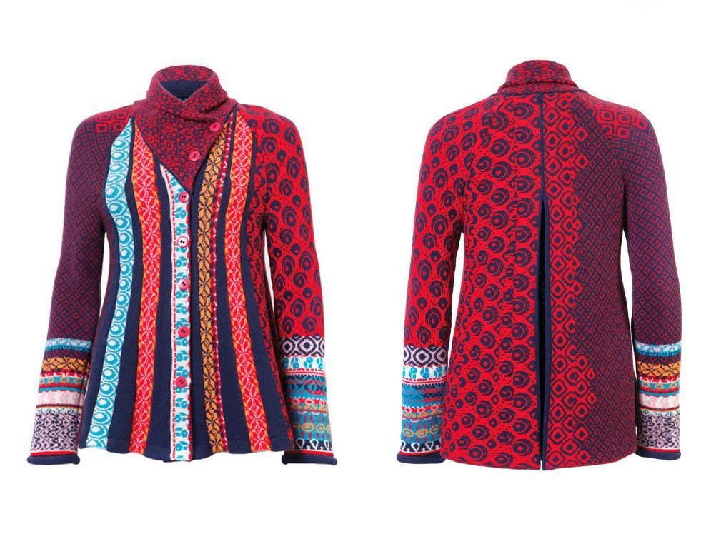 Traditional Weatherwear × Vintage Womens IVKO Colourful Jacket Cardigan Sweater Wool Geometric Size XS / US 0-2 / IT 36-38 - 2 Thumbnail