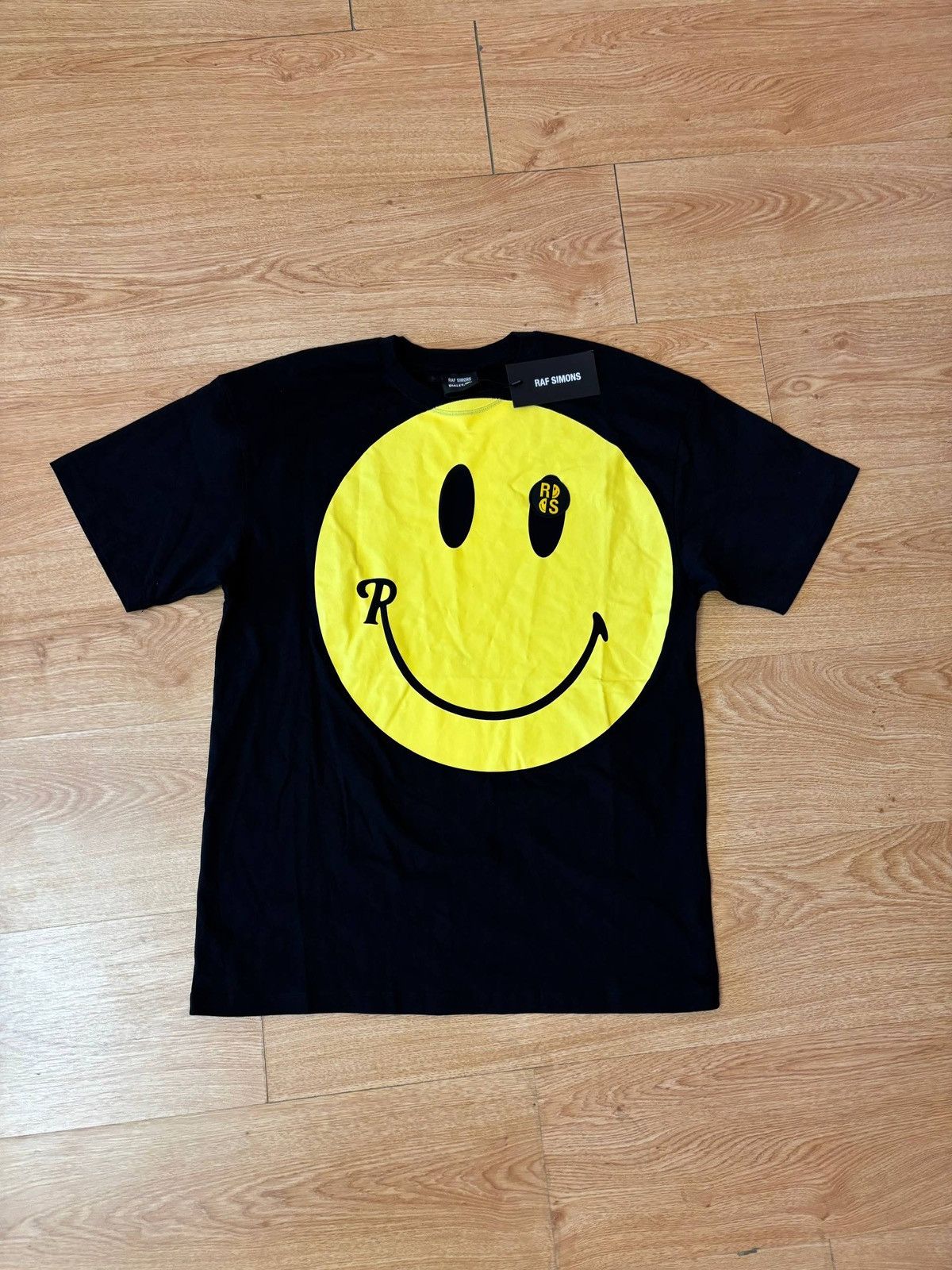 Raf Simons x Smiley Tee Black Yellow Size S