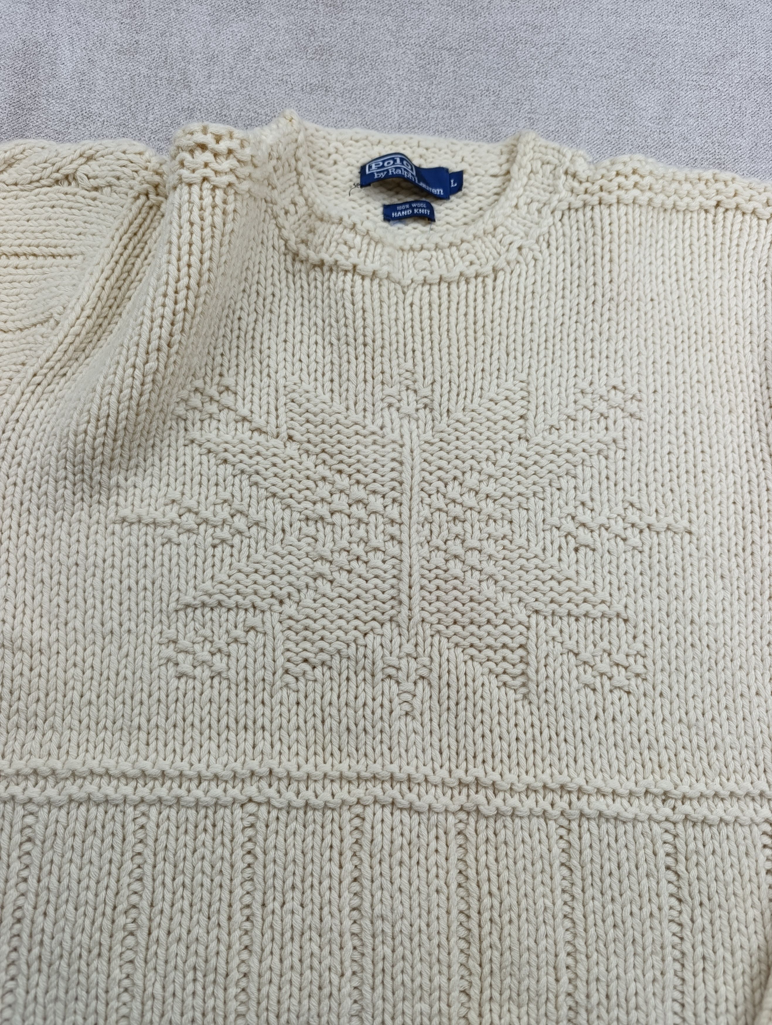 Polo Ralph Lauren VINTAGE POLO RALPH LAUREN HAND KNIT WOOL WOMENS SWEATER Size L / US 10 / IT 46 - 3 Thumbnail