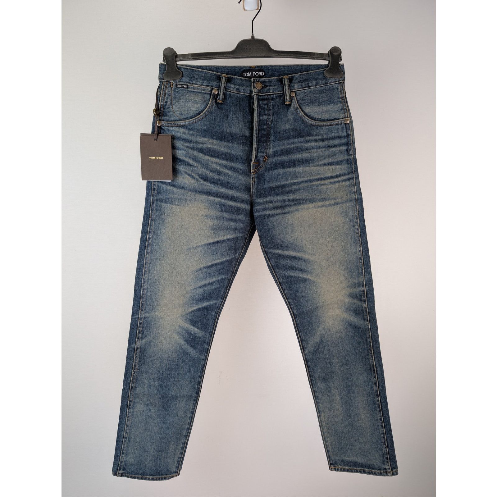 Tom Ford o1rshd1 Tapered Fit Denim Jeans in Indigo Blue Size US 32 / EU 48 - 2 Thumbnail