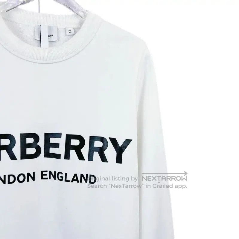Burberry Burberry Long Sleeve White Cotton Sweatshirt. Size XS / US 0-2 / IT 36-38 - 3 Thumbnail