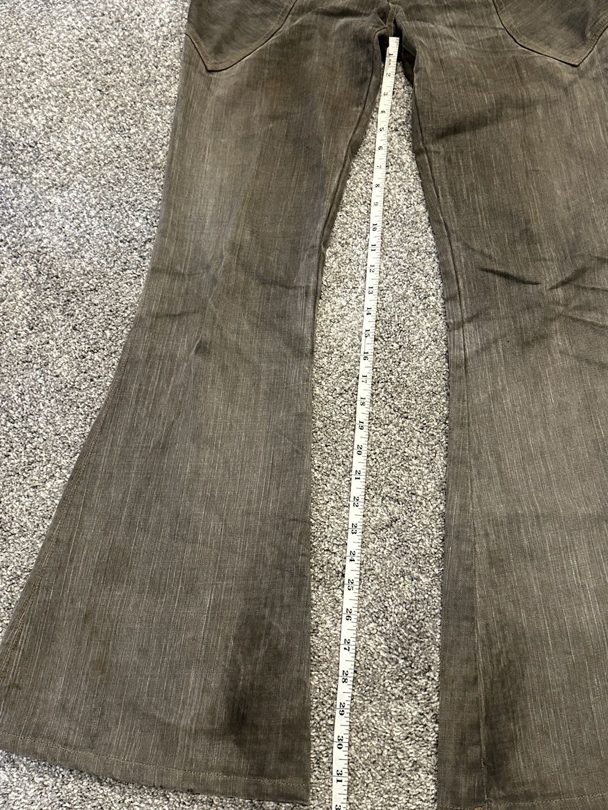 Obelisk Obelisk Y2K Flare Denim Leather patched Size US 33 - 18 Thumbnail