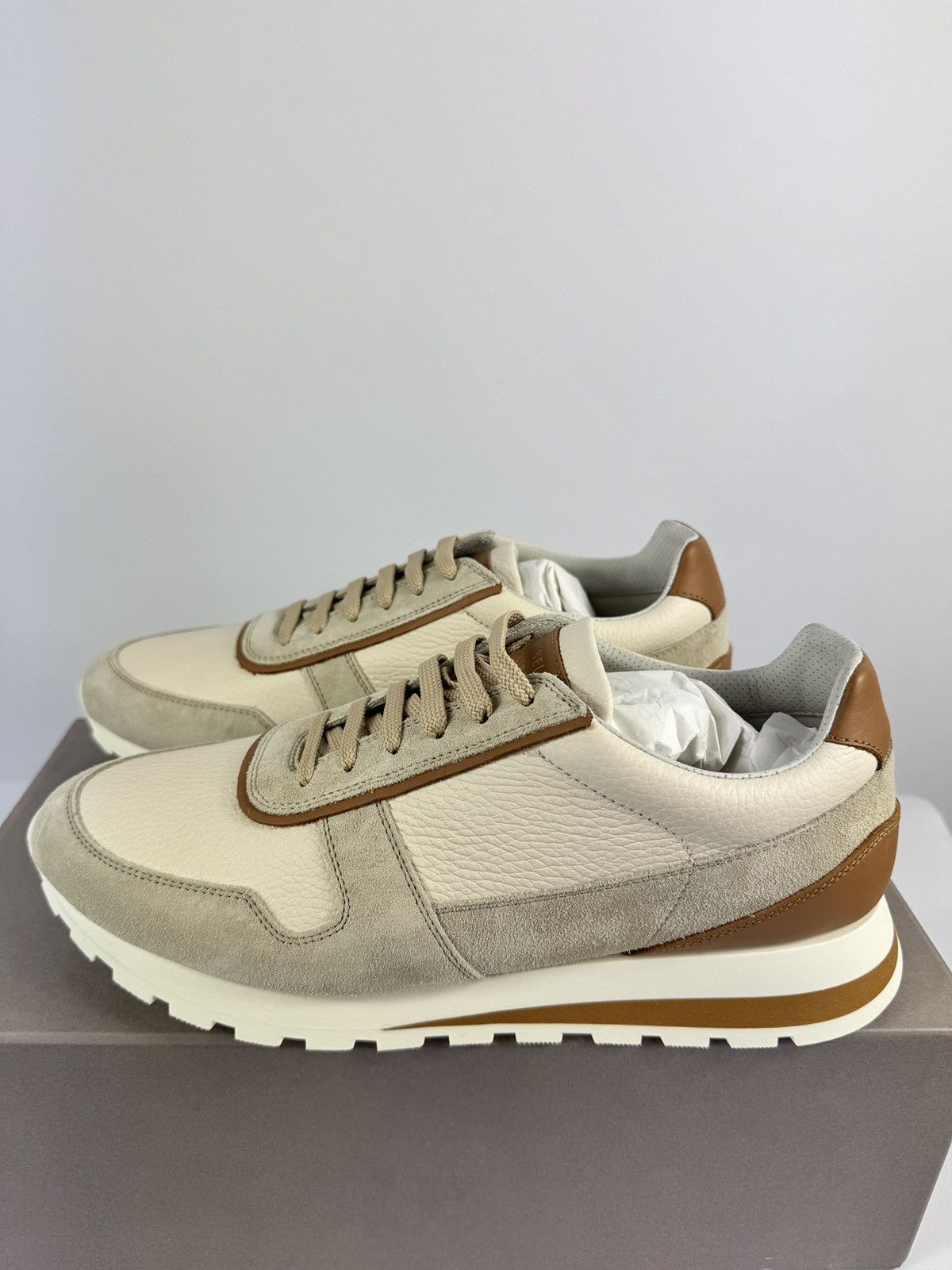 Brunello Cucinelli PANELLED LEATHER SNEAKERS Size US 10 / EU 43 - 1 Thumbnail