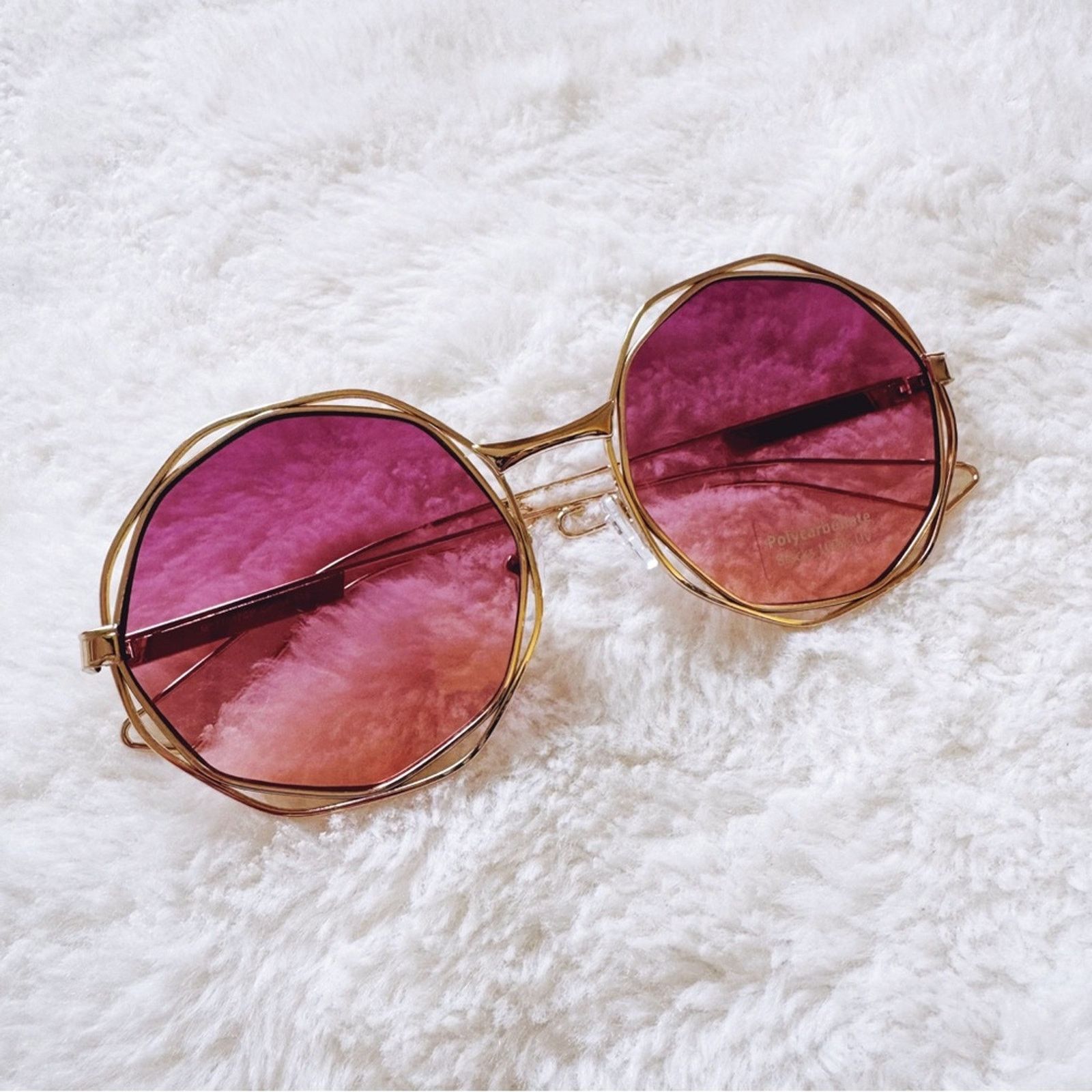 Other Seraphina Dark Pink Geometric Sunglasses Size ONE SIZE - 3 Thumbnail