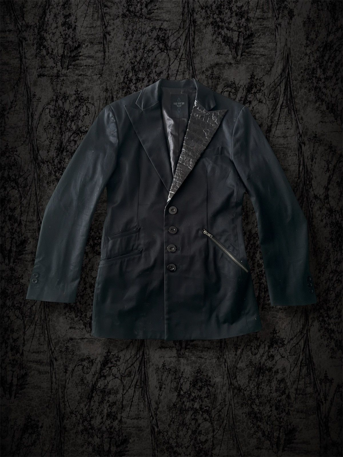 BP. Black Peace Now matching flared Suit and Pants croc pattern Size 38R - 1 Thumbnail