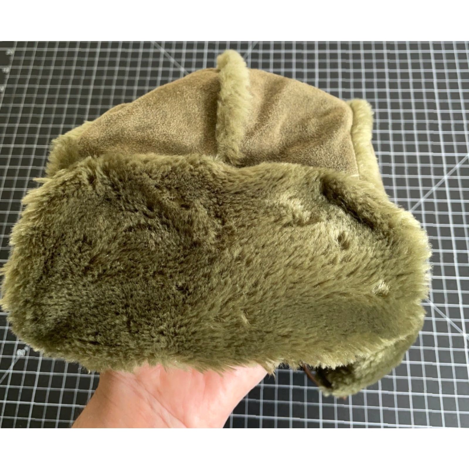 Gap Gap Trapper Hat Adult M Olive Green Leather Cow Size ONE SIZE - 3 Thumbnail