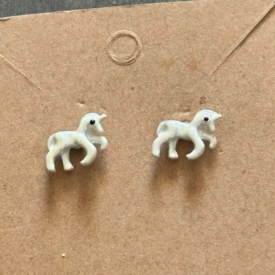 Other white unicorn stud earrings Size ONE SIZE - 2 Thumbnail