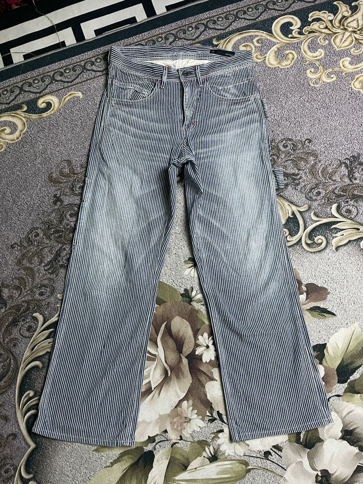 Japanese Brand × Johnbull Vintage John Bull Carpenter Stripe Denim Pant Size US 30 / EU 46 - 1 Thumbnail