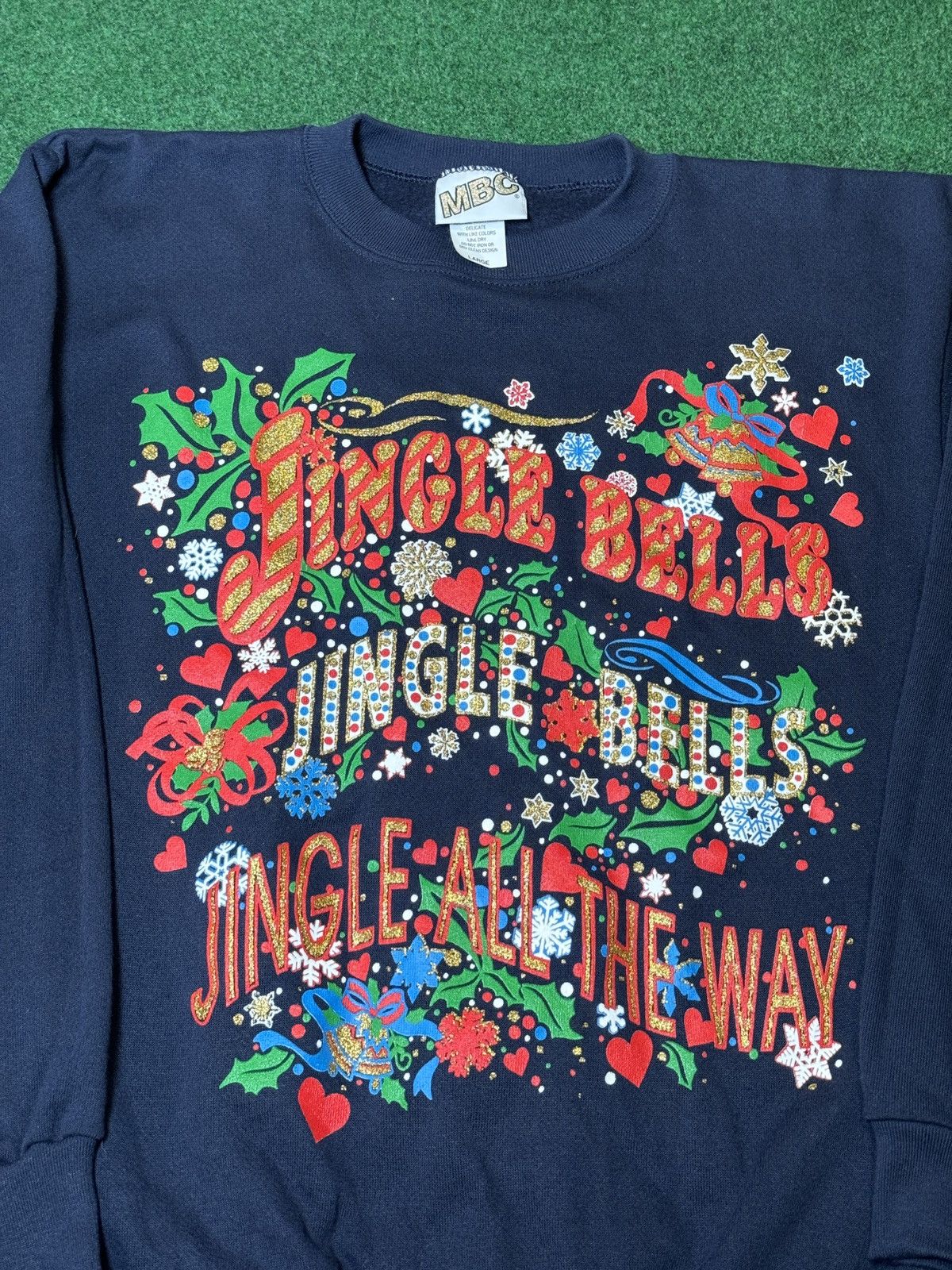 Vintage Vtg 90s Jingle Bells Christmas Ugly Christmas Sweatshirt Size L / US 10 / IT 46 - 2 Thumbnail