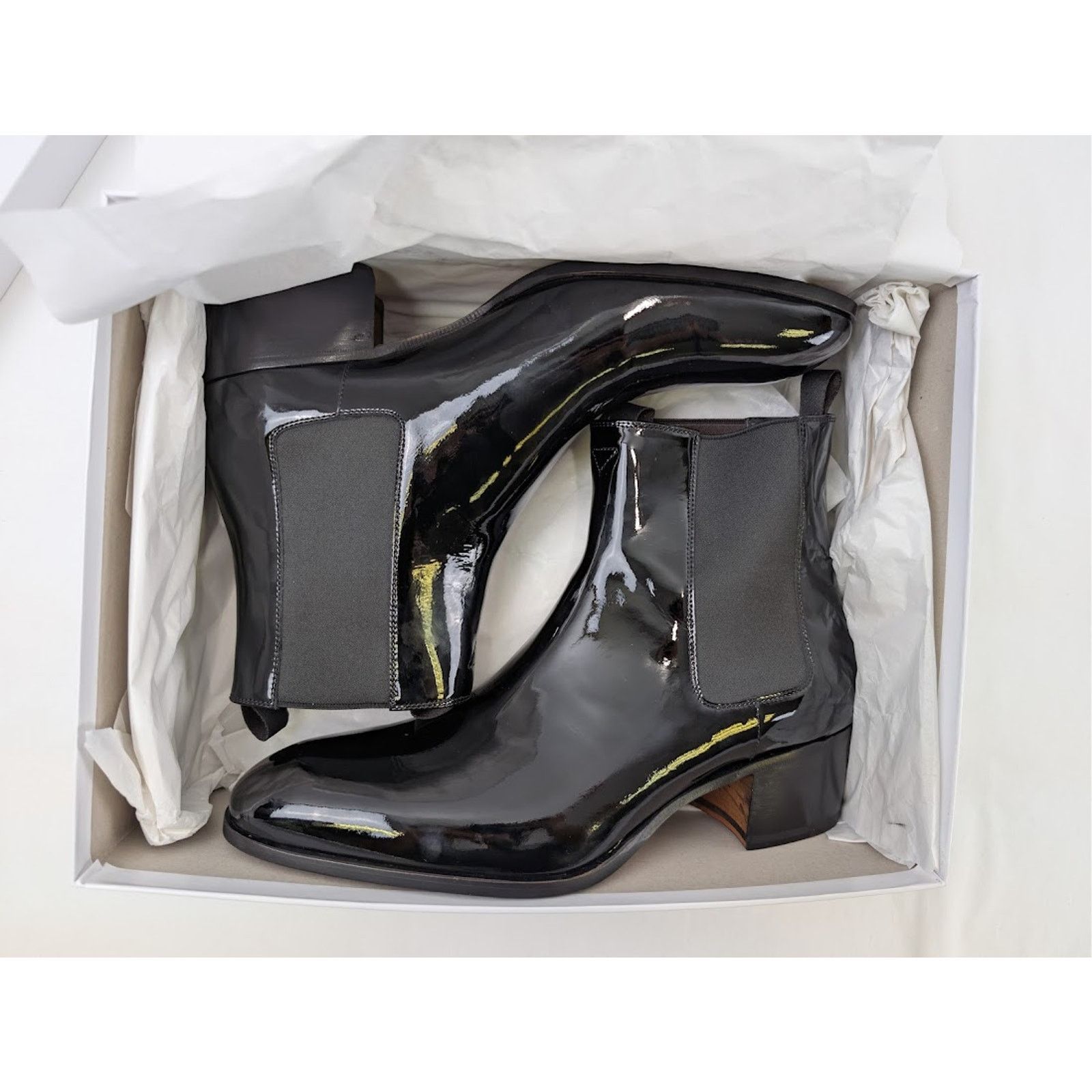 Tom Ford o1rshd1 Stivale Vernice Nero Boots in Black Size US 12 / EU 45 - 18 Thumbnail