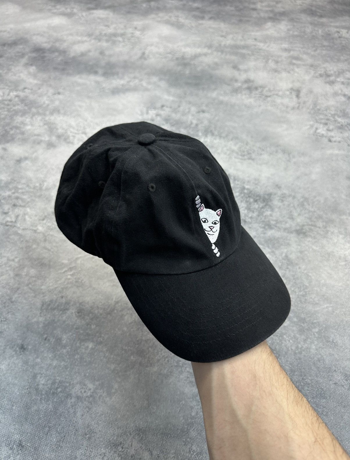 RIPNDIP Rip N Dip Cap Embroidered Centre Logo Cat Black Baseball Hat Size ONE SIZE - 1 Thumbnail