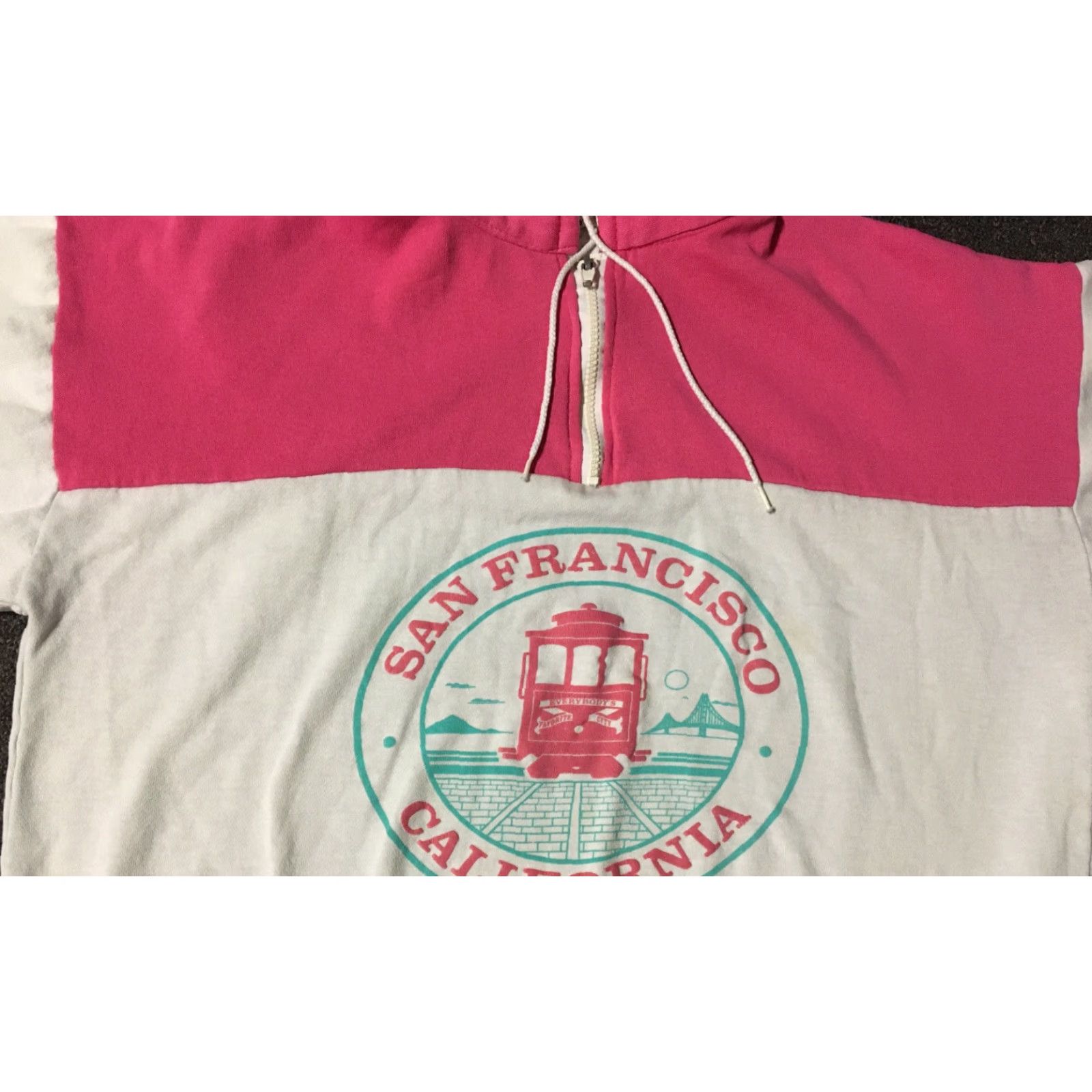 Vintage VINTAGE Beach Shirt Men S Pink 1/4 Zip Sweatshirt 80s 90s Grunge San Francisco USA Boxy Pullover California 1/2 Zip Sports Retro Punk Size US S / EU 44-46 / 1 - 4 Thumbnail