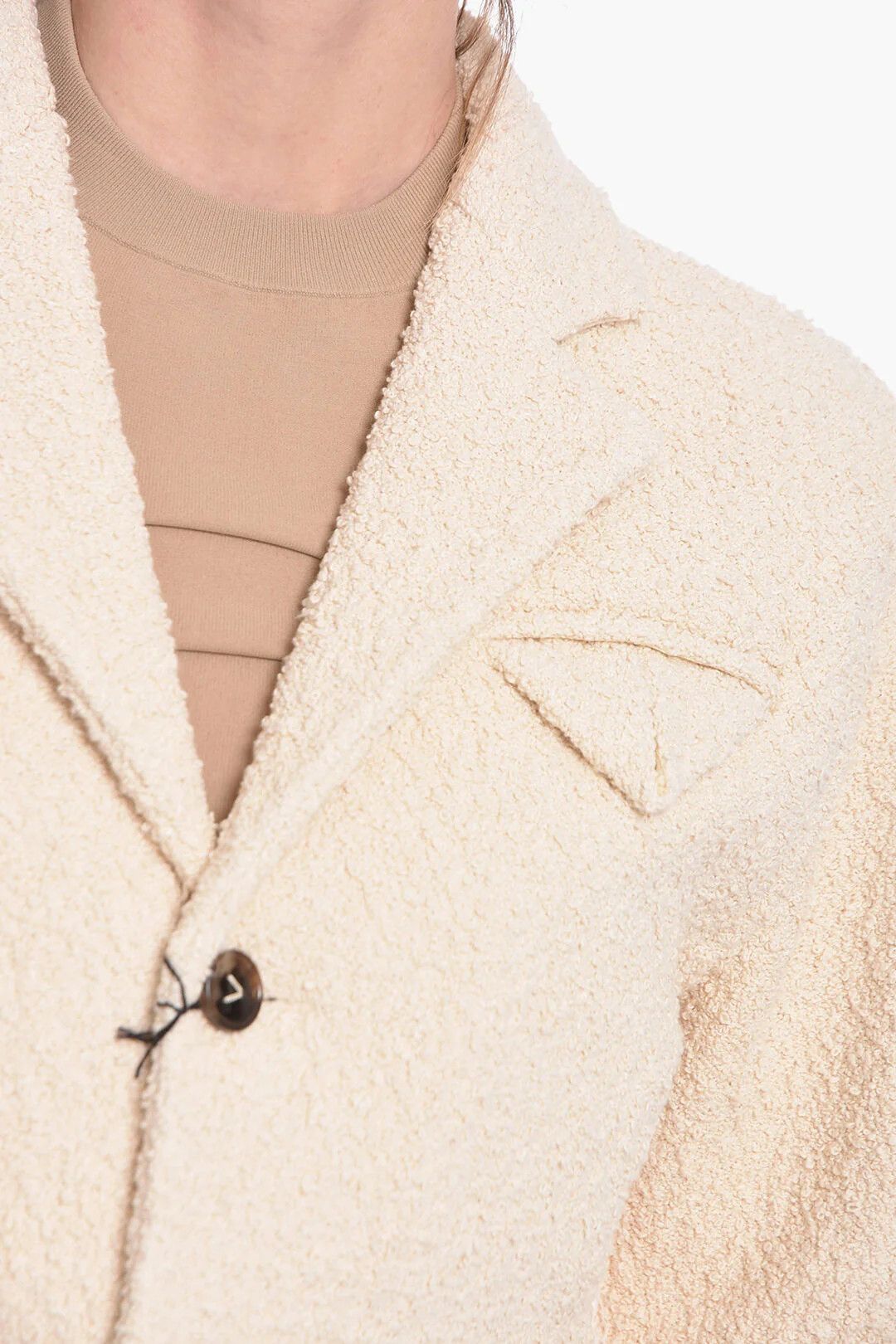 Bottega Veneta og1mm0426 Stretch Cotton Bouclé Single-Breasted Coat White Size XS / US 0-2 / IT 36-38 - 3 Thumbnail