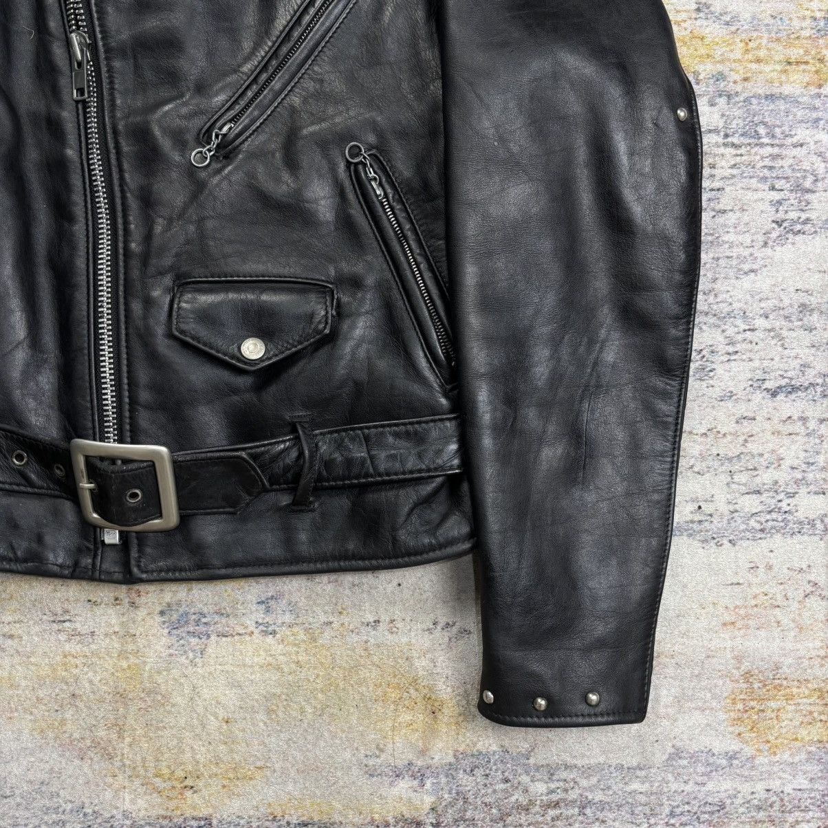 Schott Vintage 90s Schott 618 double riders studded leather jacket Size US S / EU 44-46 / 1 - 3 Thumbnail