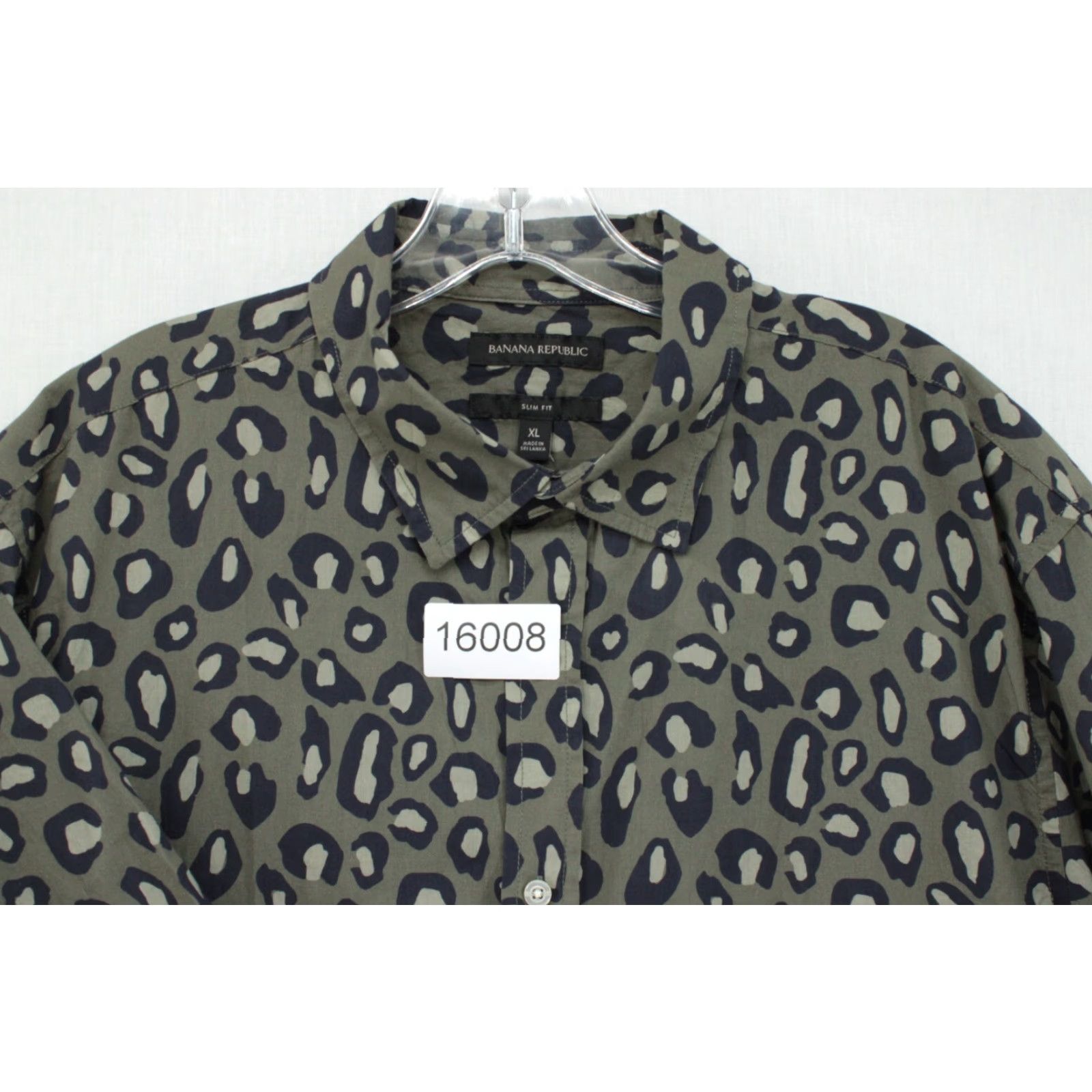 Banana Republic VINTAGE Banana Republic Shirt Men’s XL Green Leopard Print Button-Up Slim Fit Retro Size US XL / EU 56 / 4 - 7 Thumbnail