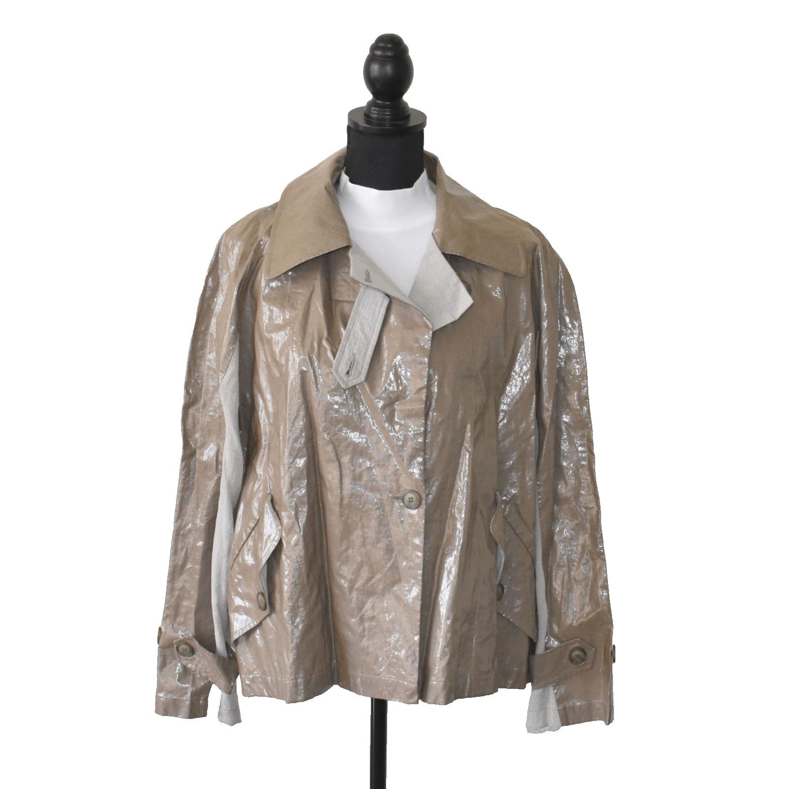 Ivan Grundahl NWT IVAN GRUNDAHL Copenhagen Loew Coated Linen Jacket Sz 38 Size XS / US 0-2 / IT 36-38 - 1 Thumbnail