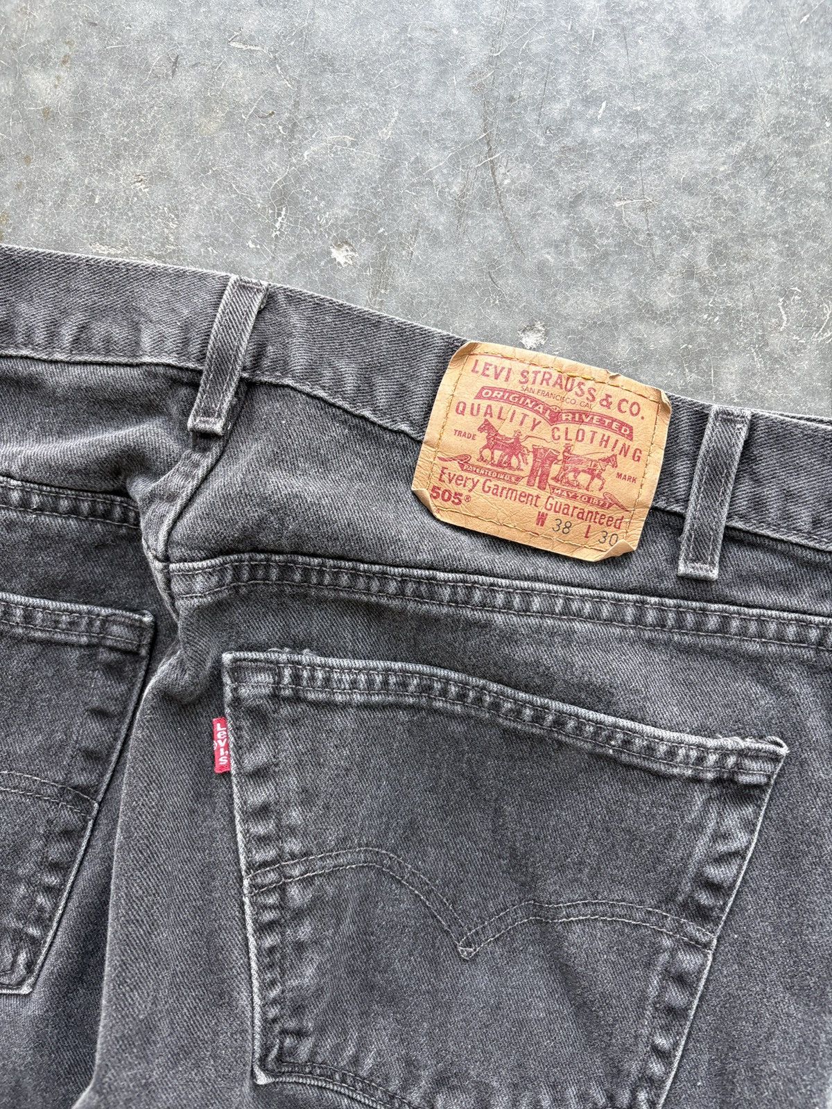 Levi's Vintage 90s Levis 505 Faded Black Jeans 38x30 Size US 38 / EU 54 - 2 Thumbnail