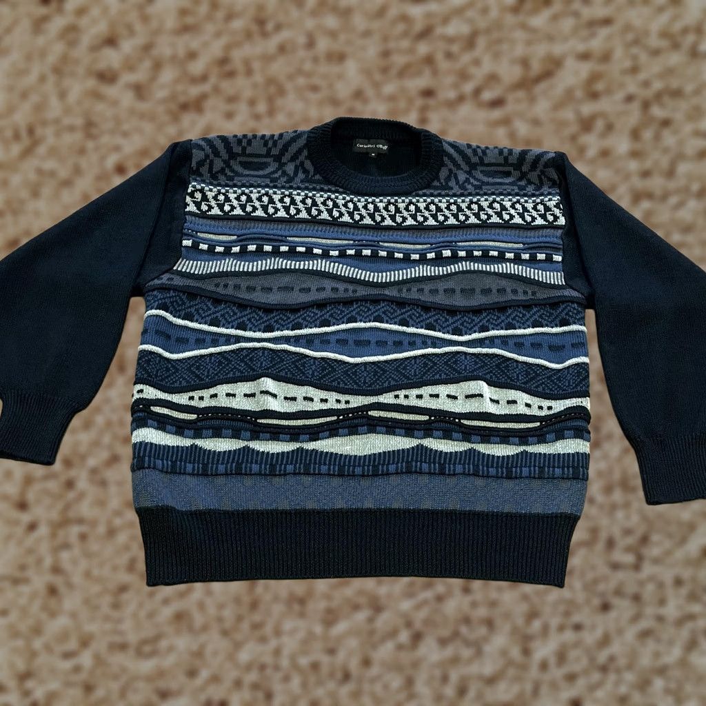 Vintage VINTAGE Curiosity's Staff Mens Sweater Geometric Pattern Wool Blend Pullover Blue Crew Neck M Size US M / EU 48-50 / 2 - 1 Thumbnail